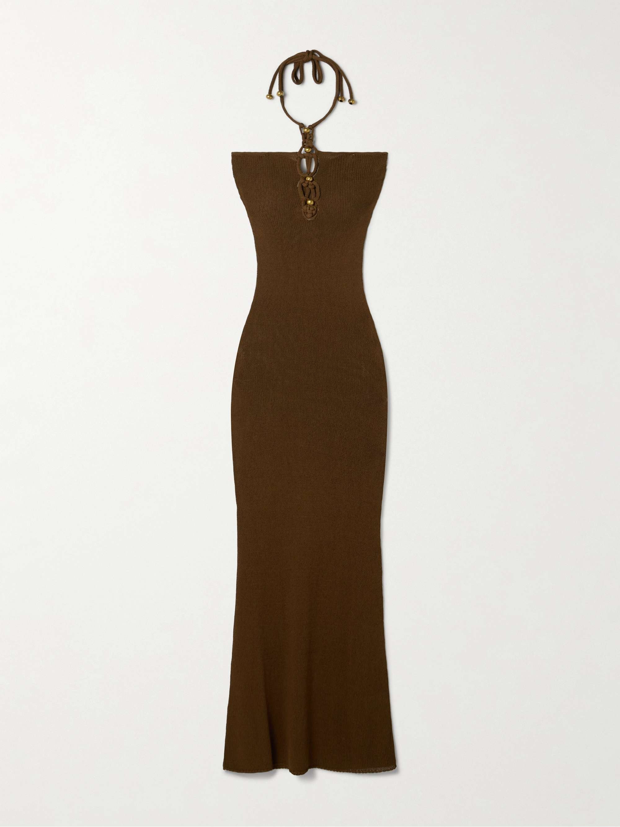 Eileen embellished knitted halterneck maxi dress view