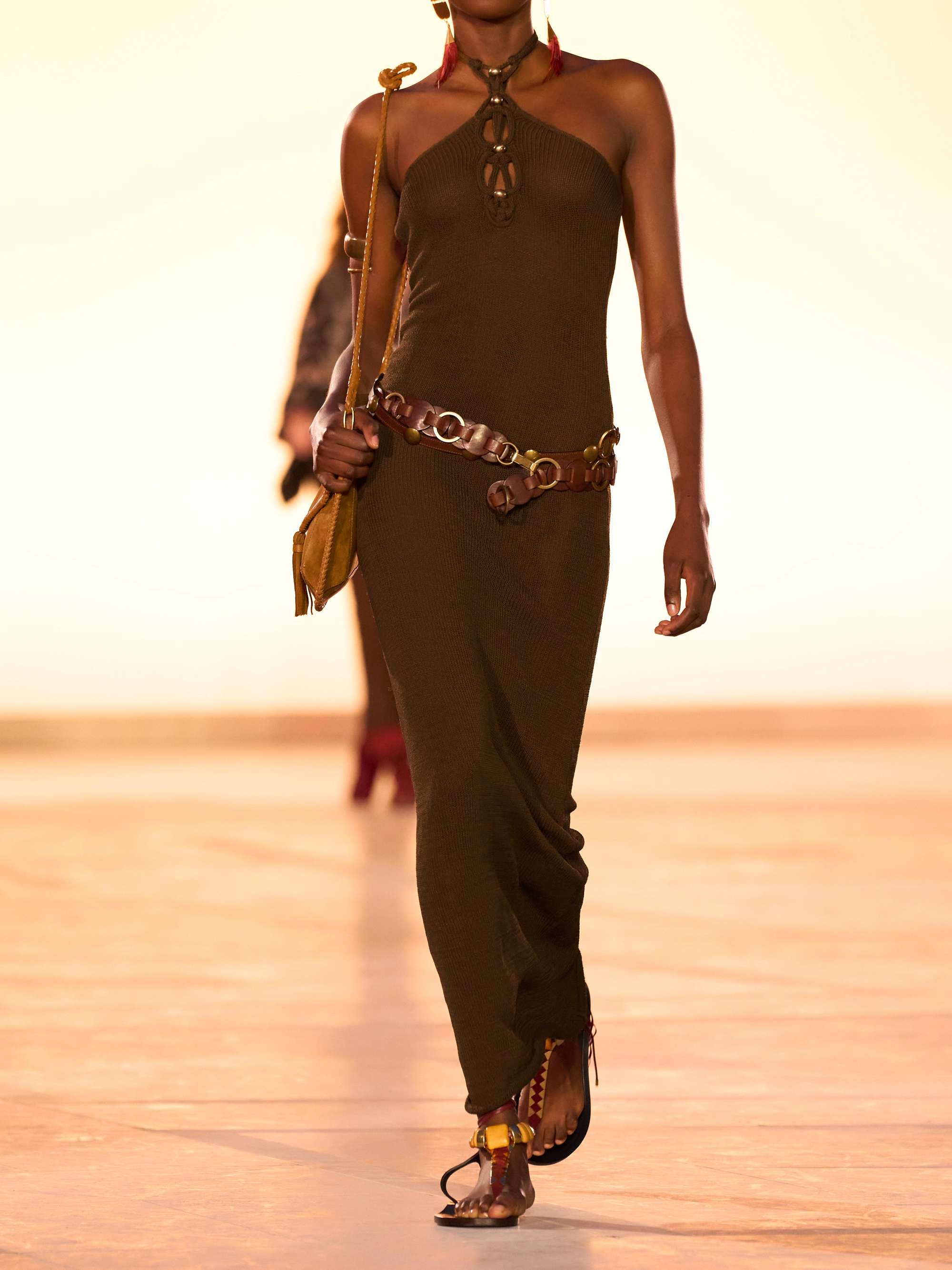 Eileen embellished knitted halterneck maxi dress view