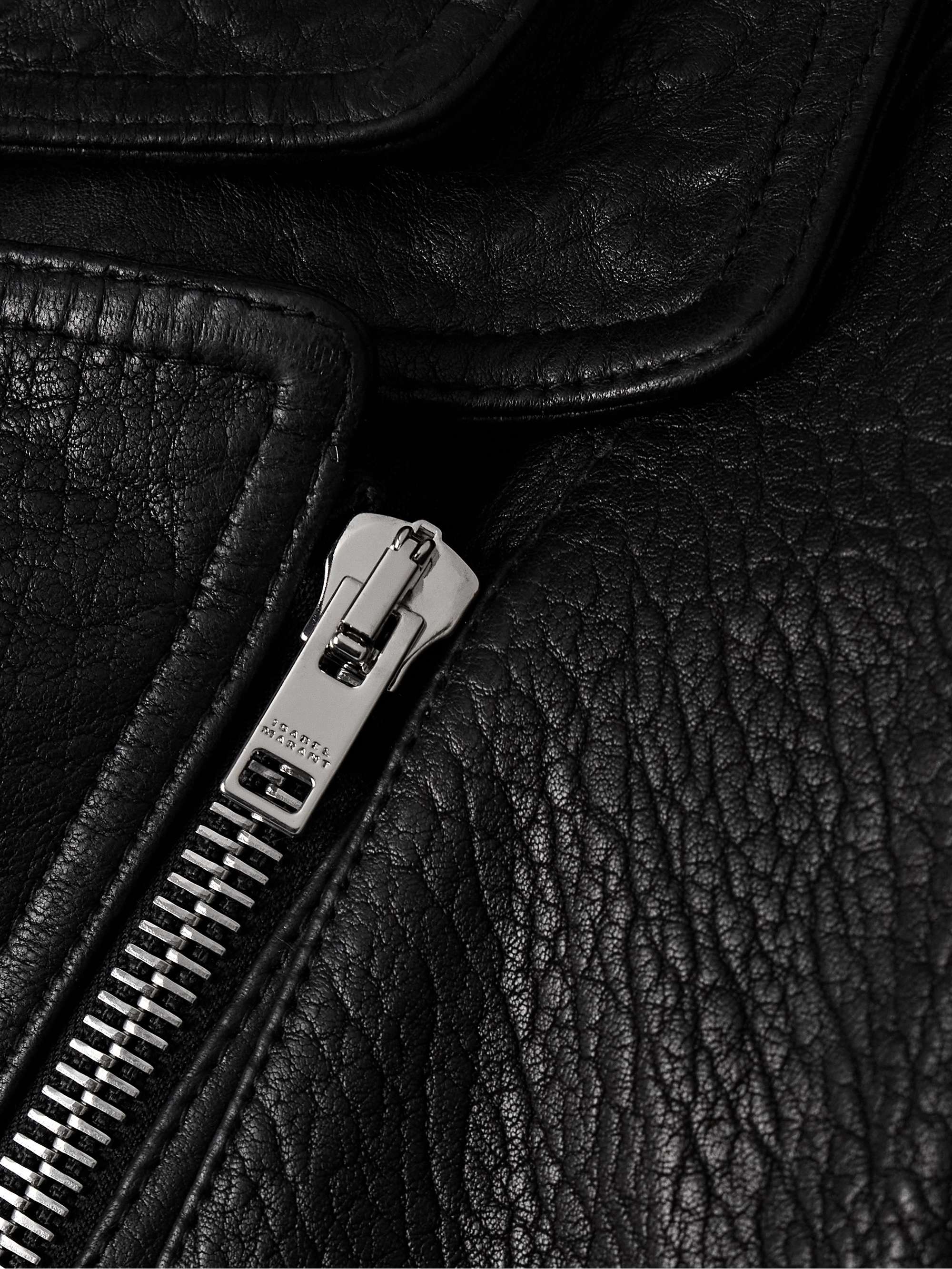 Aneli layered textured-leather jacket view