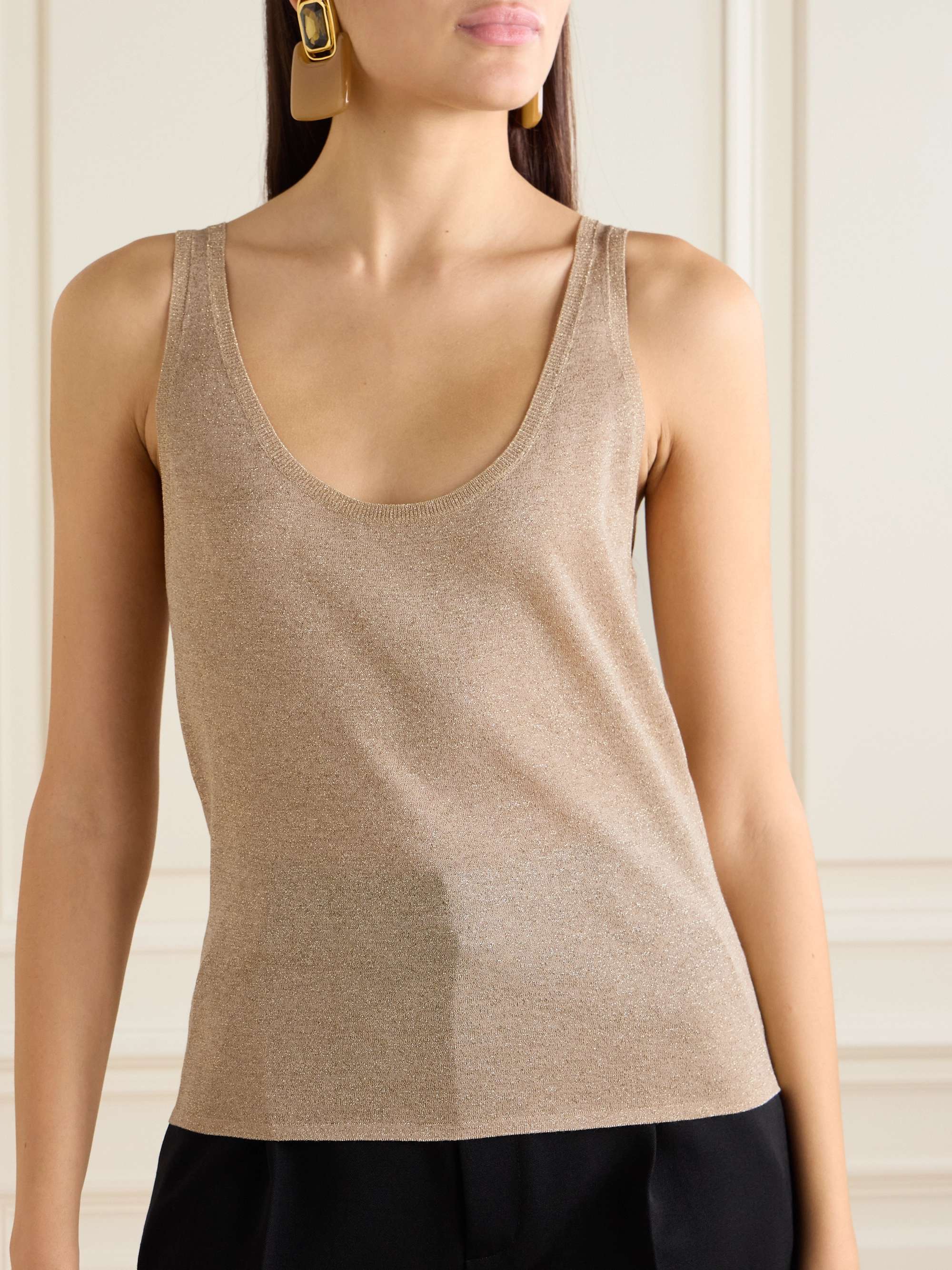 Metallic knitted tank view