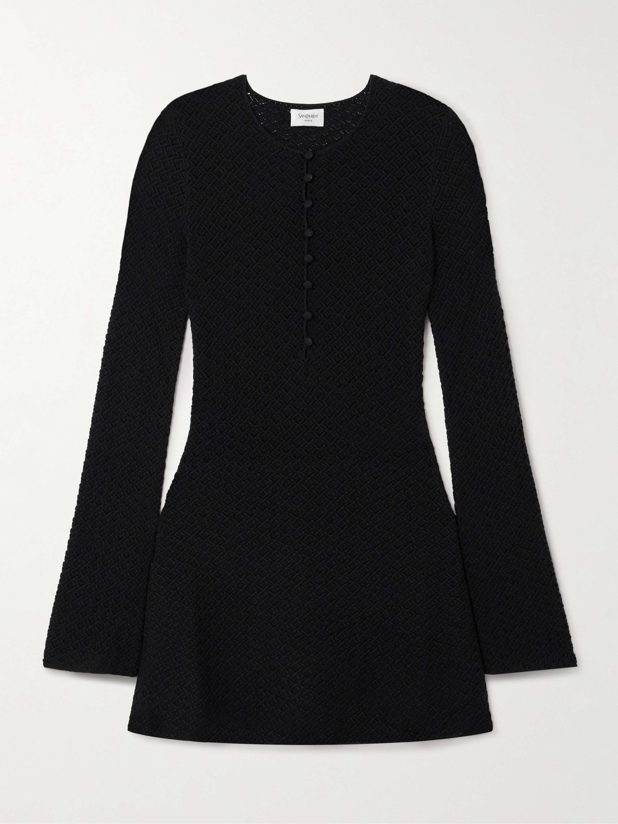 Open-knit wool-blend mini dress view