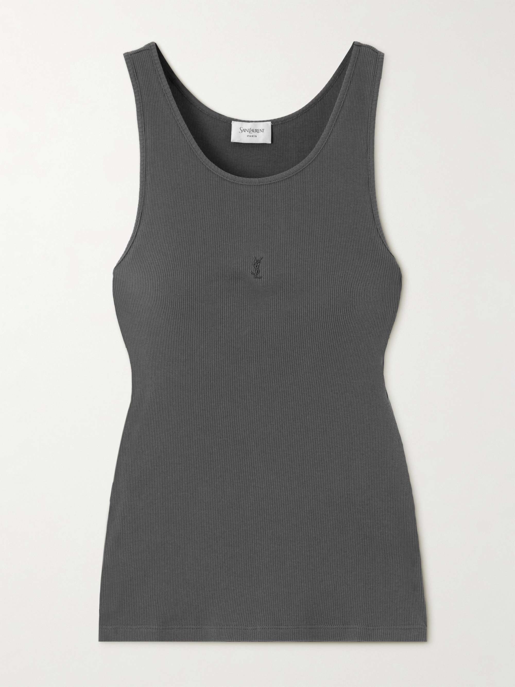 Cassandre embroidered ribbed cotton-jersey tank view