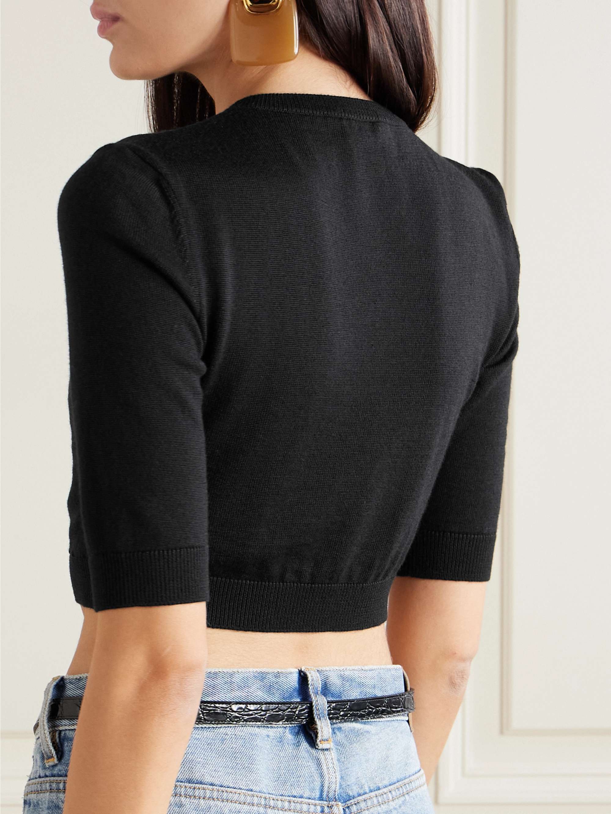 Cropped wool cardigan view