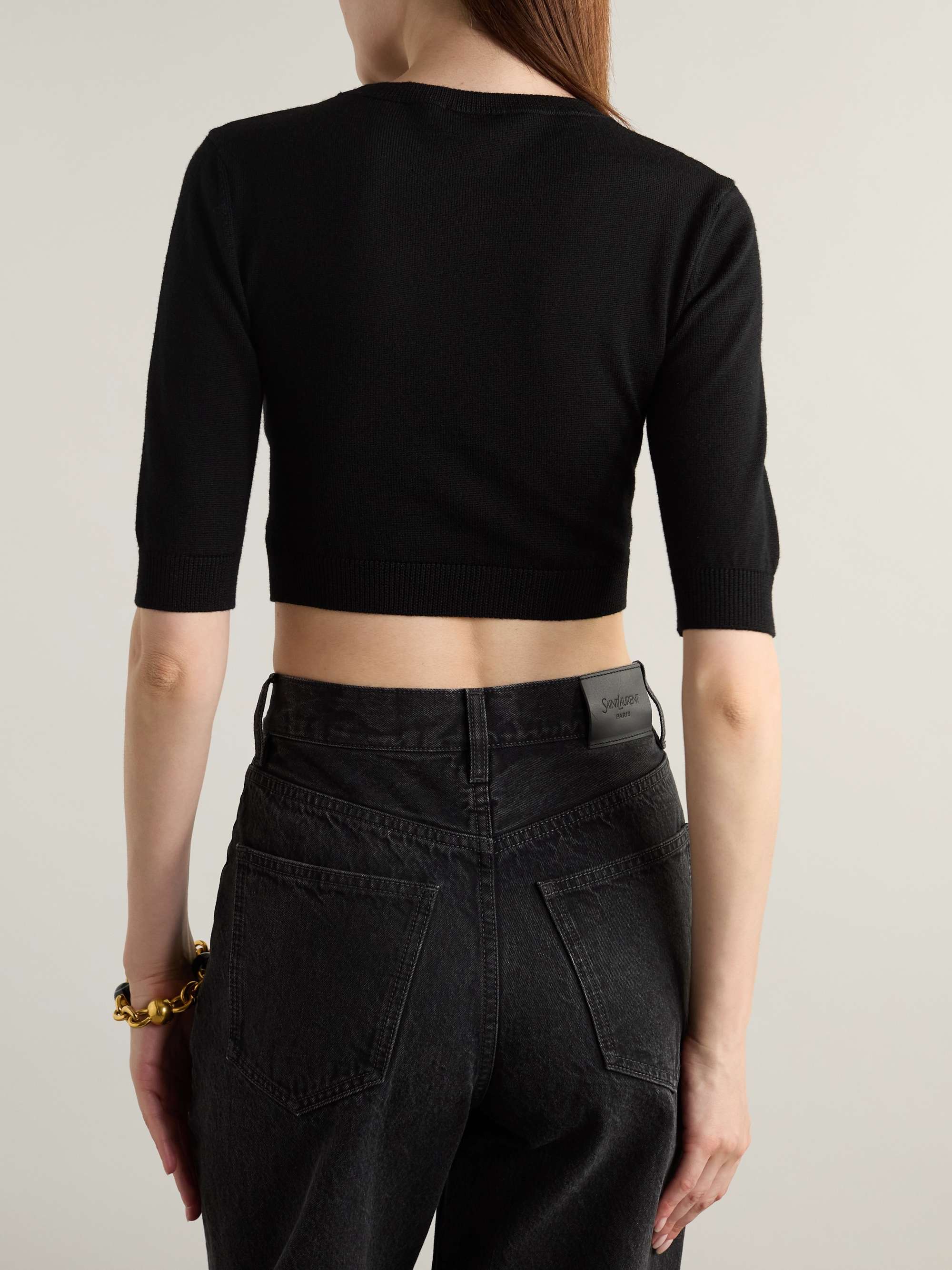 Cropped wool sweater view