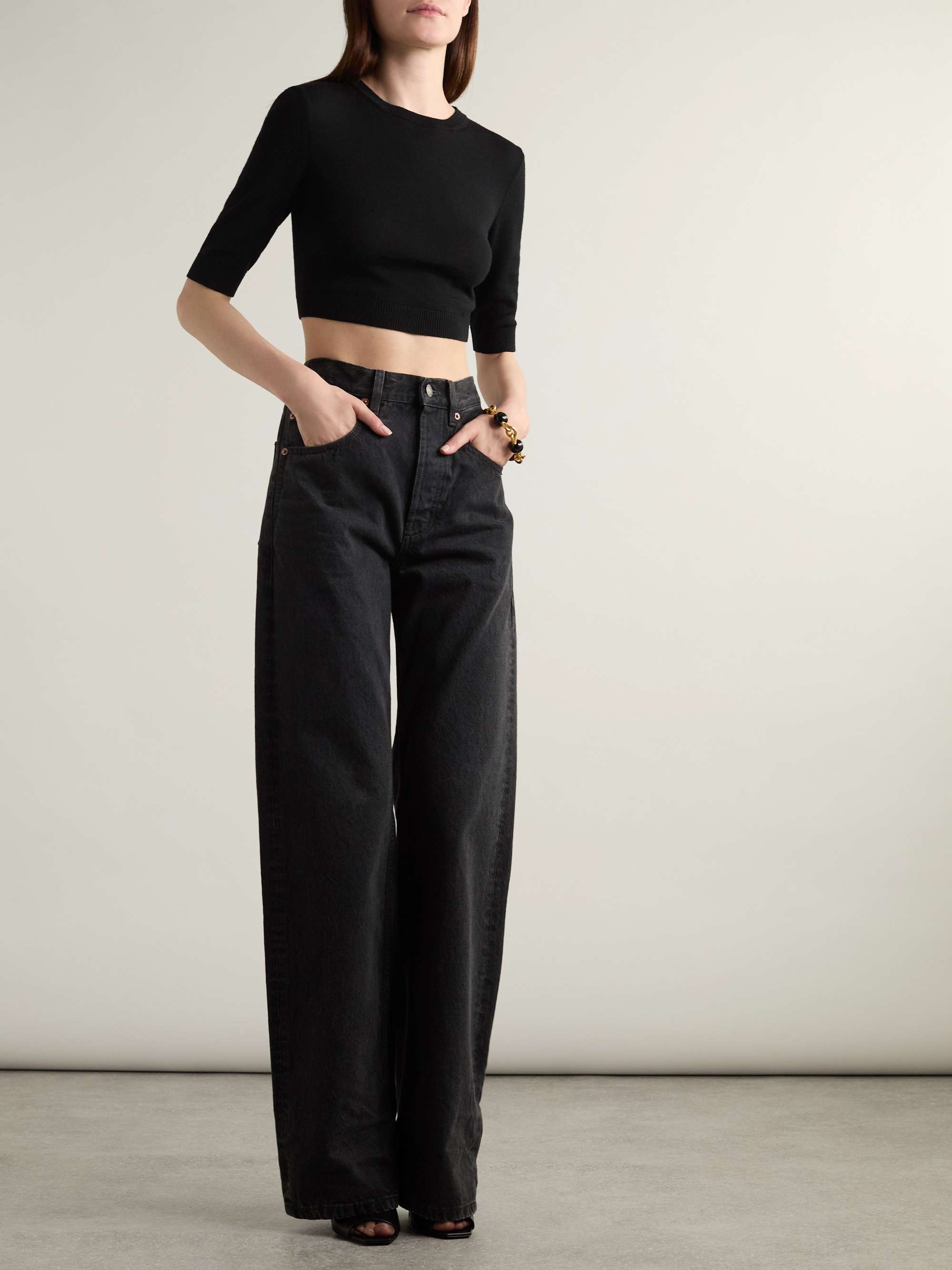 Cropped wool sweater view