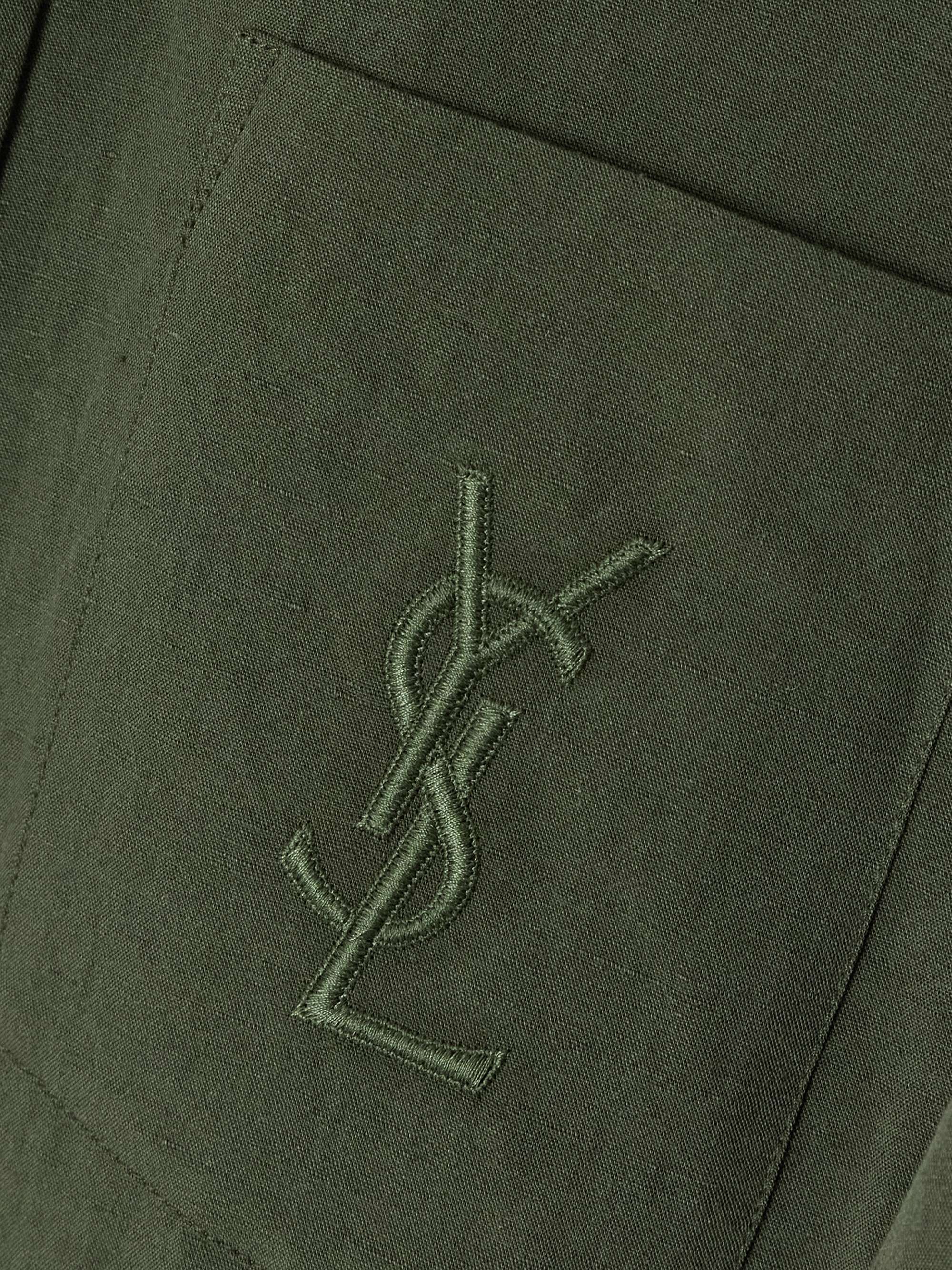 Embroidered cotton and linen-blend shirt view