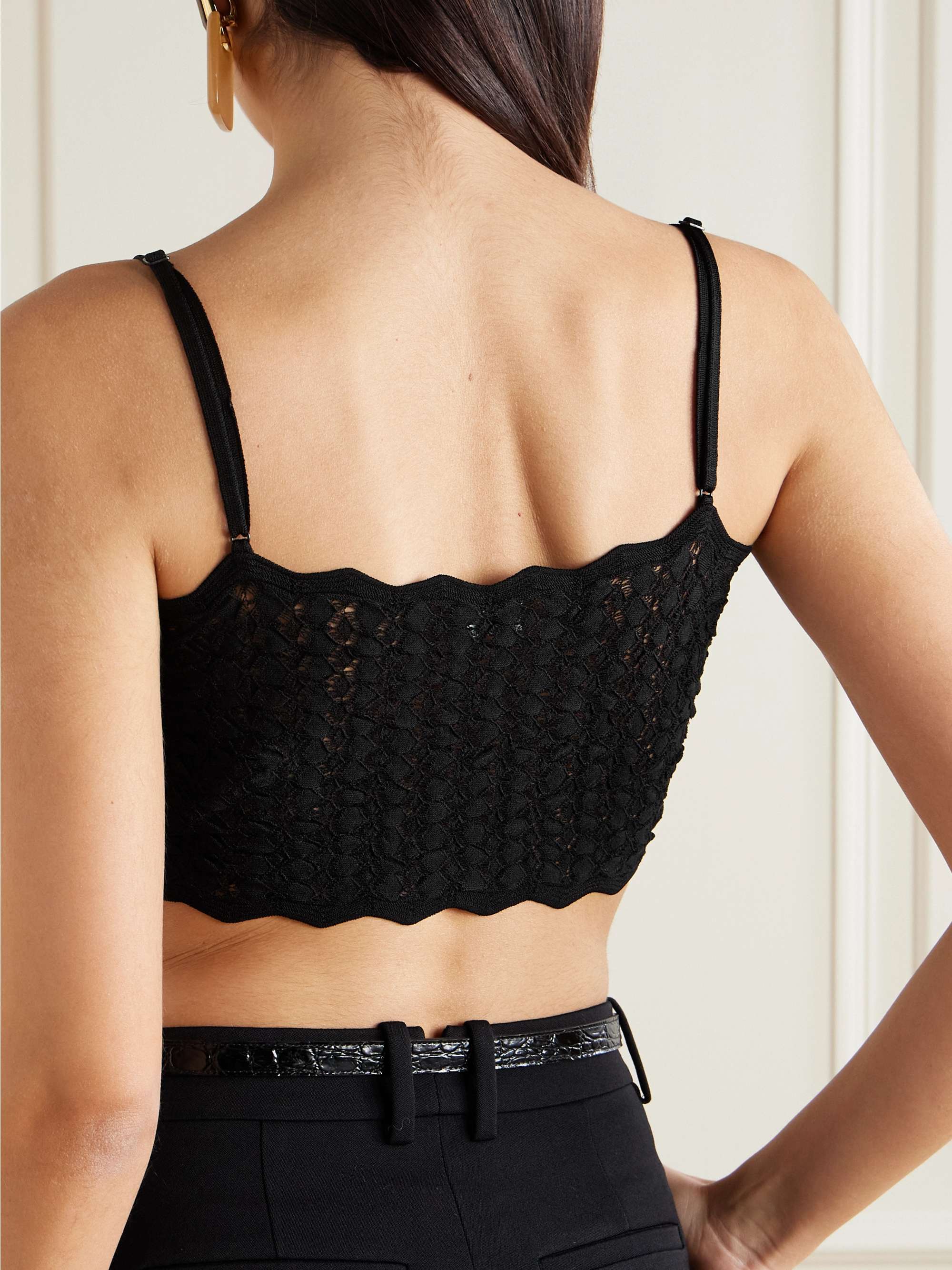 Cropped open-knit top view