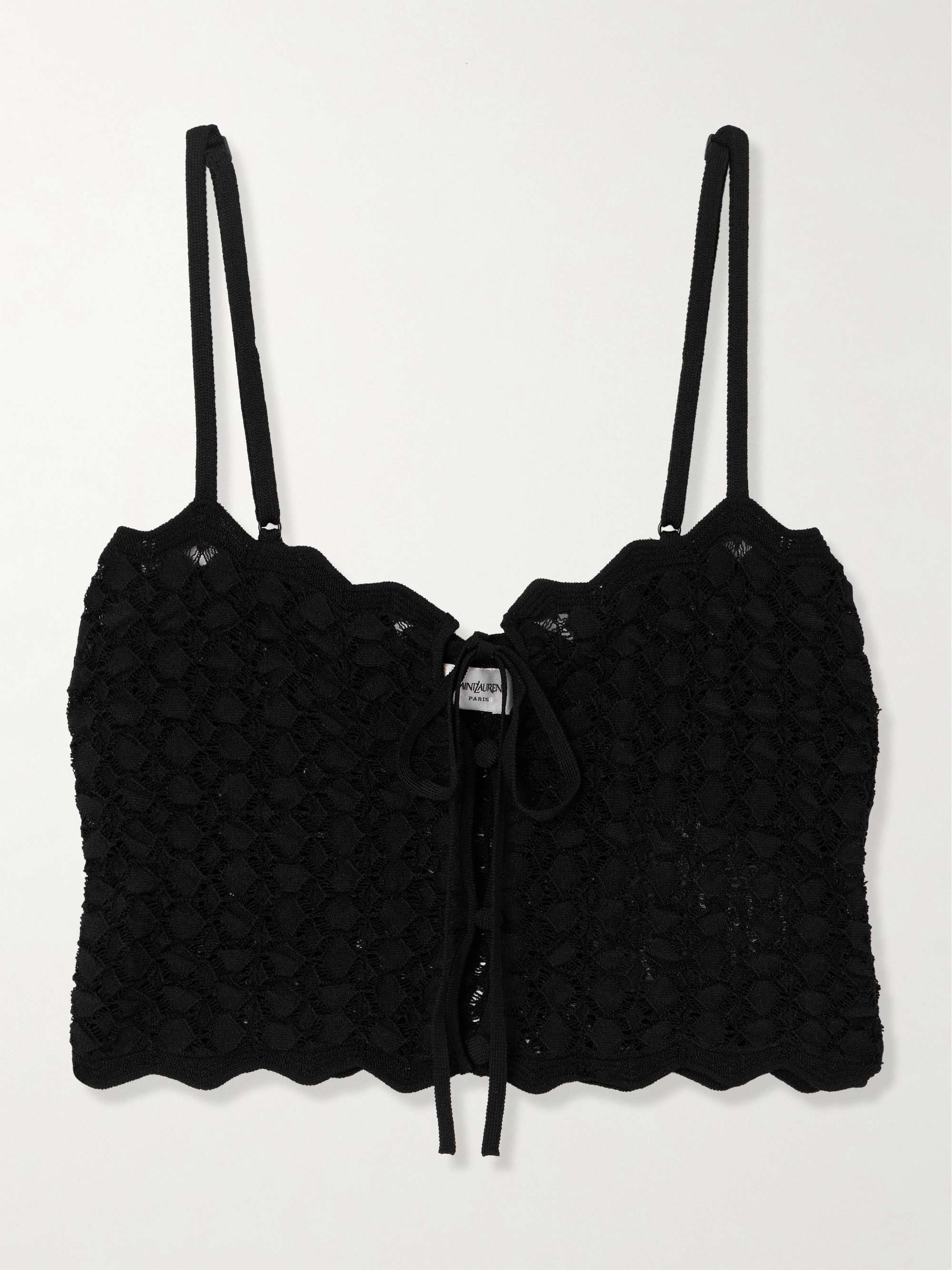 Cropped open-knit top view