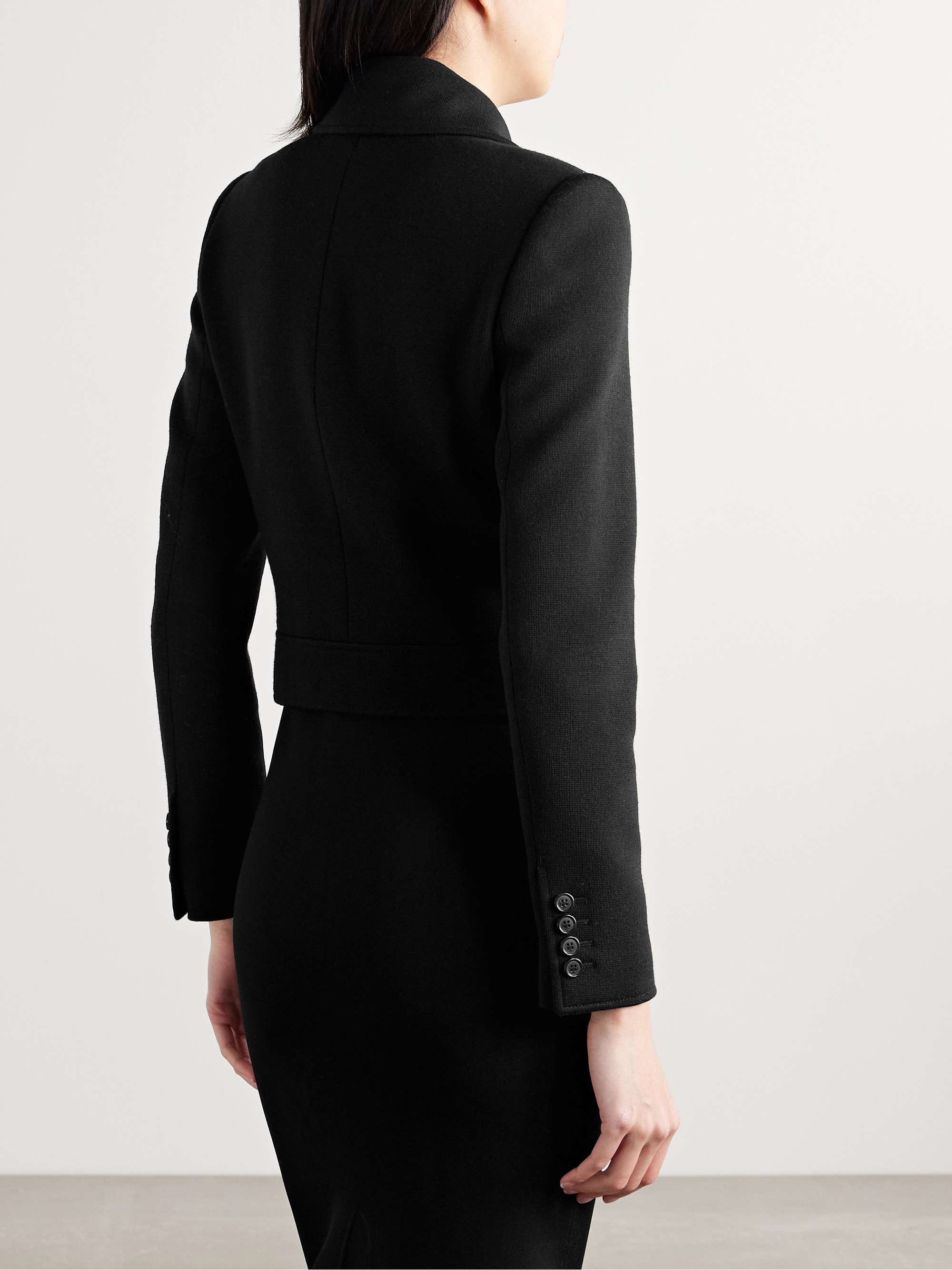 Cropped wool-blend jacket view