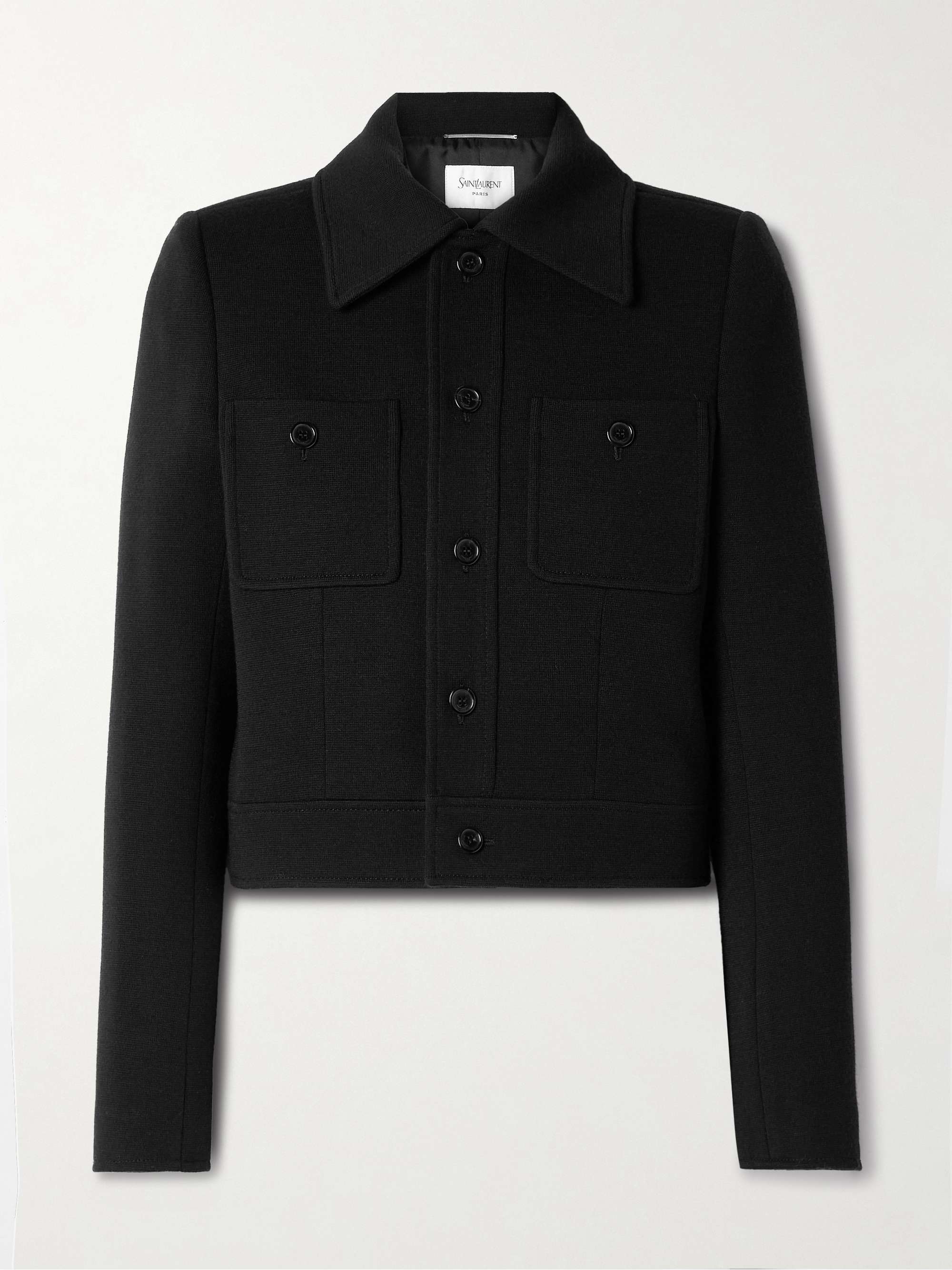 Cropped wool-blend jacket view