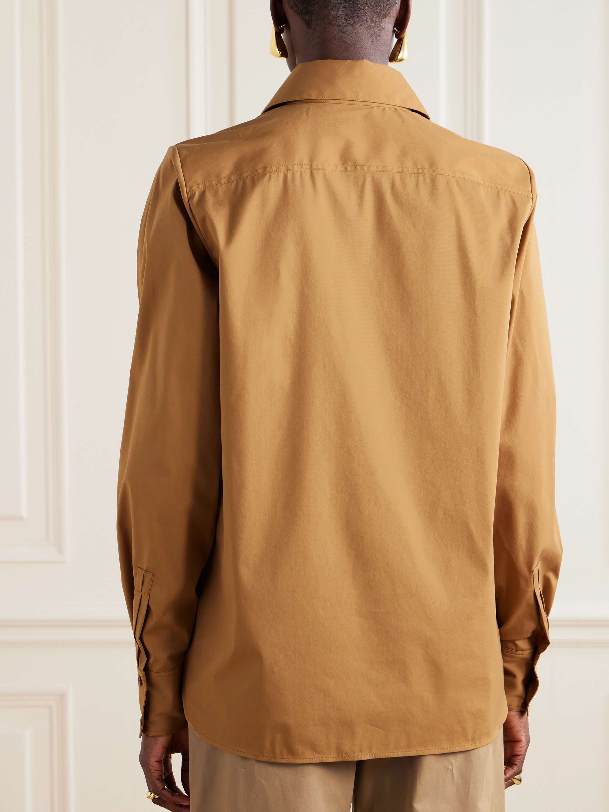 Gathered cotton-blend blouse view