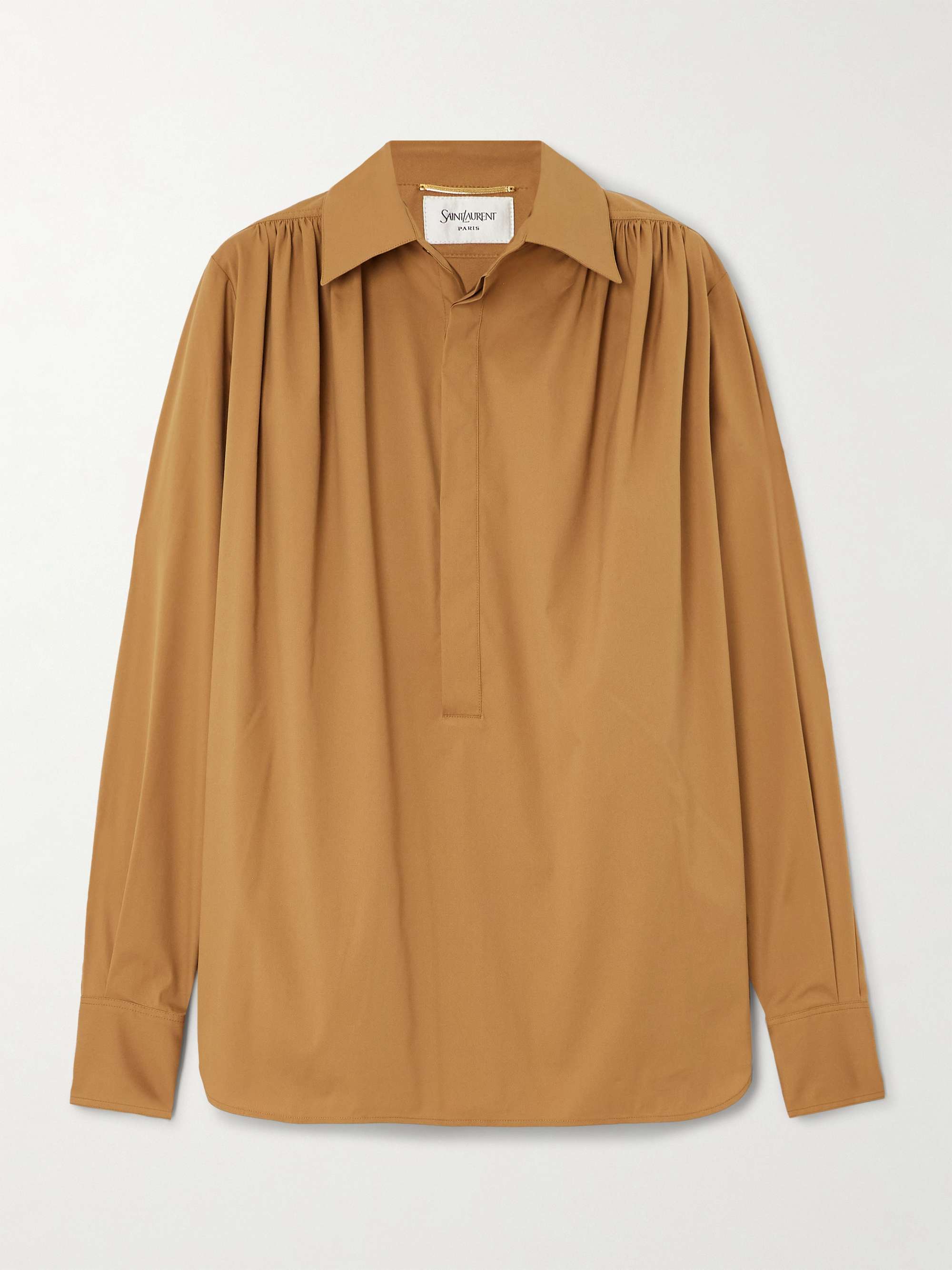 Gathered cotton-blend blouse view