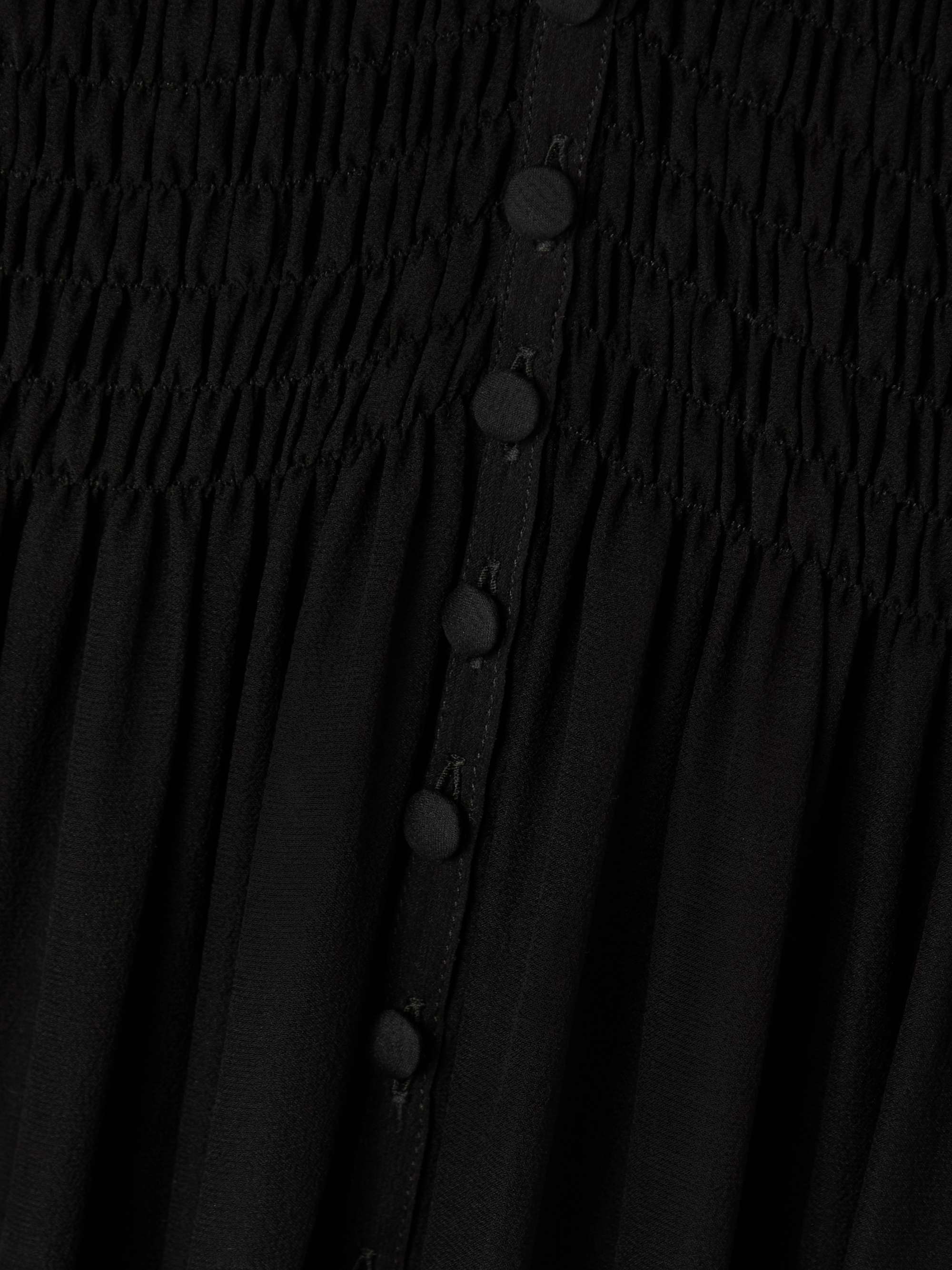 Pussy-bow shirred silk-chiffon maxi dress view