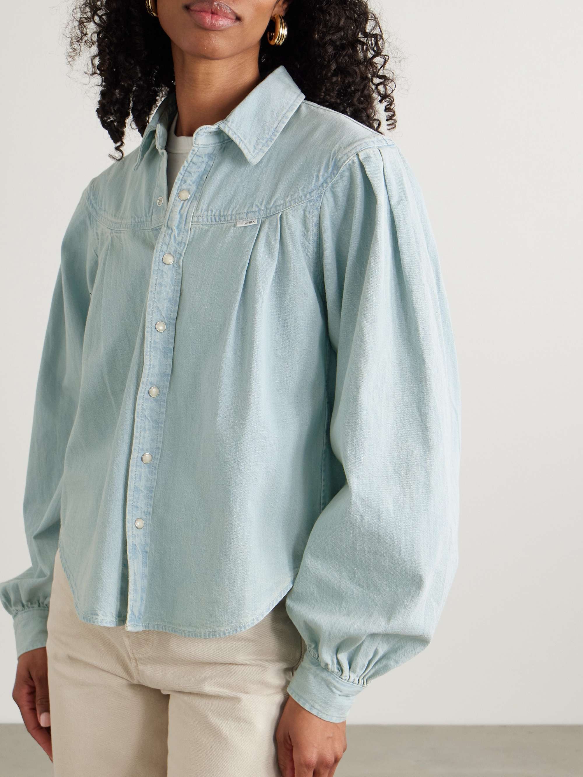 The Rhapsody Exes pleated denim shirt view