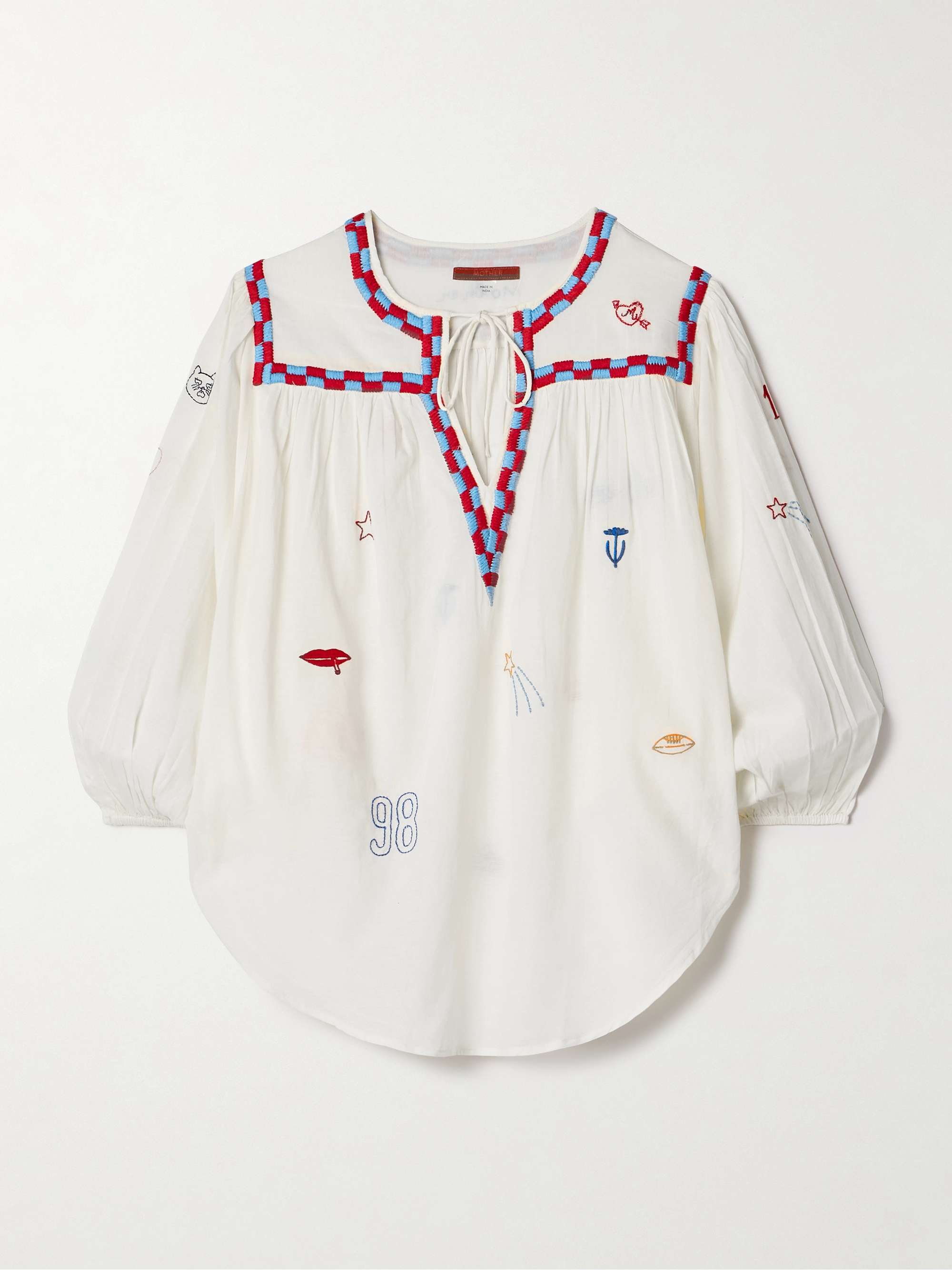 The Breeze embroidered cotton-blend voile blouse view
