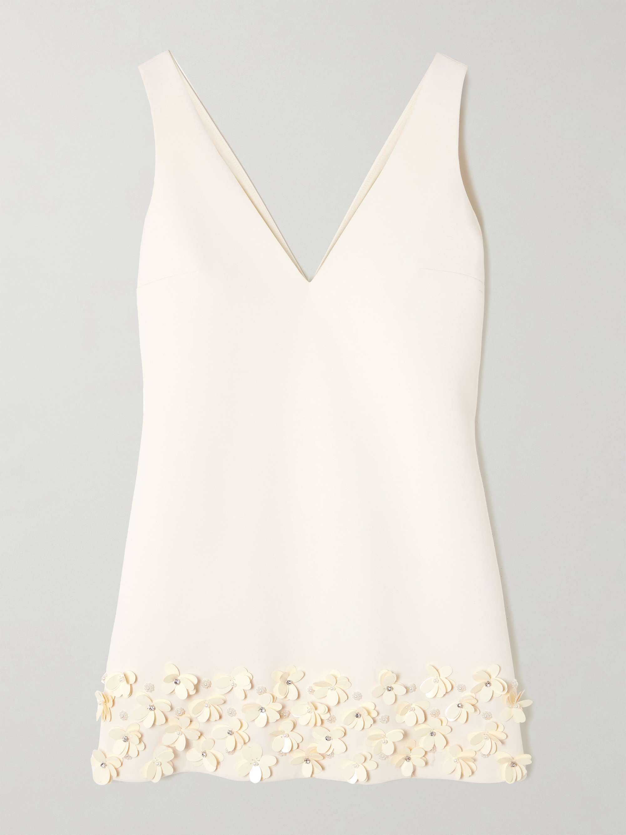 Embellished crepe mini dress view