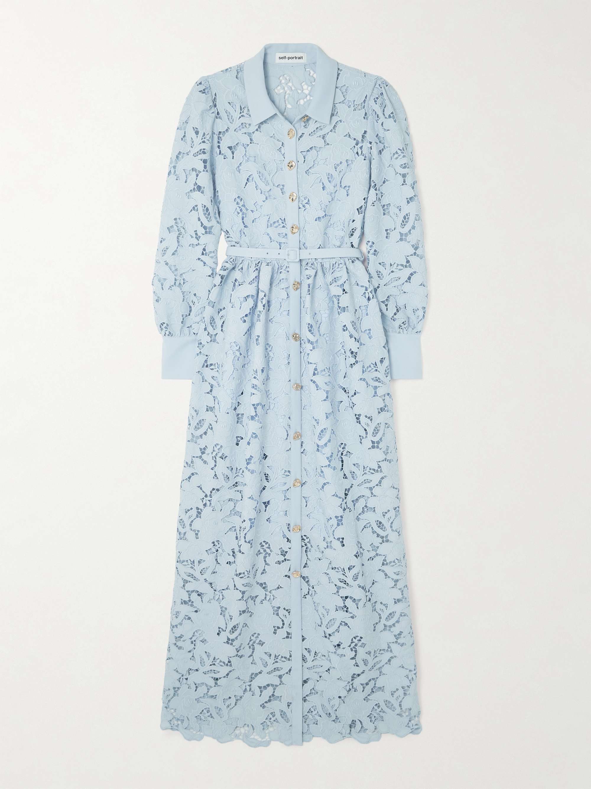 Belted corded lace maxi dress view