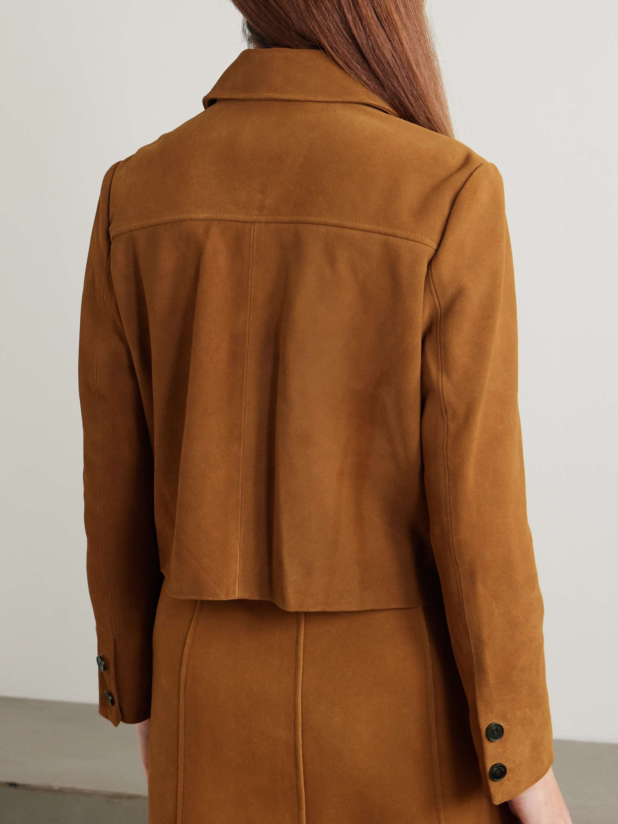 Cropped suede jacket view
