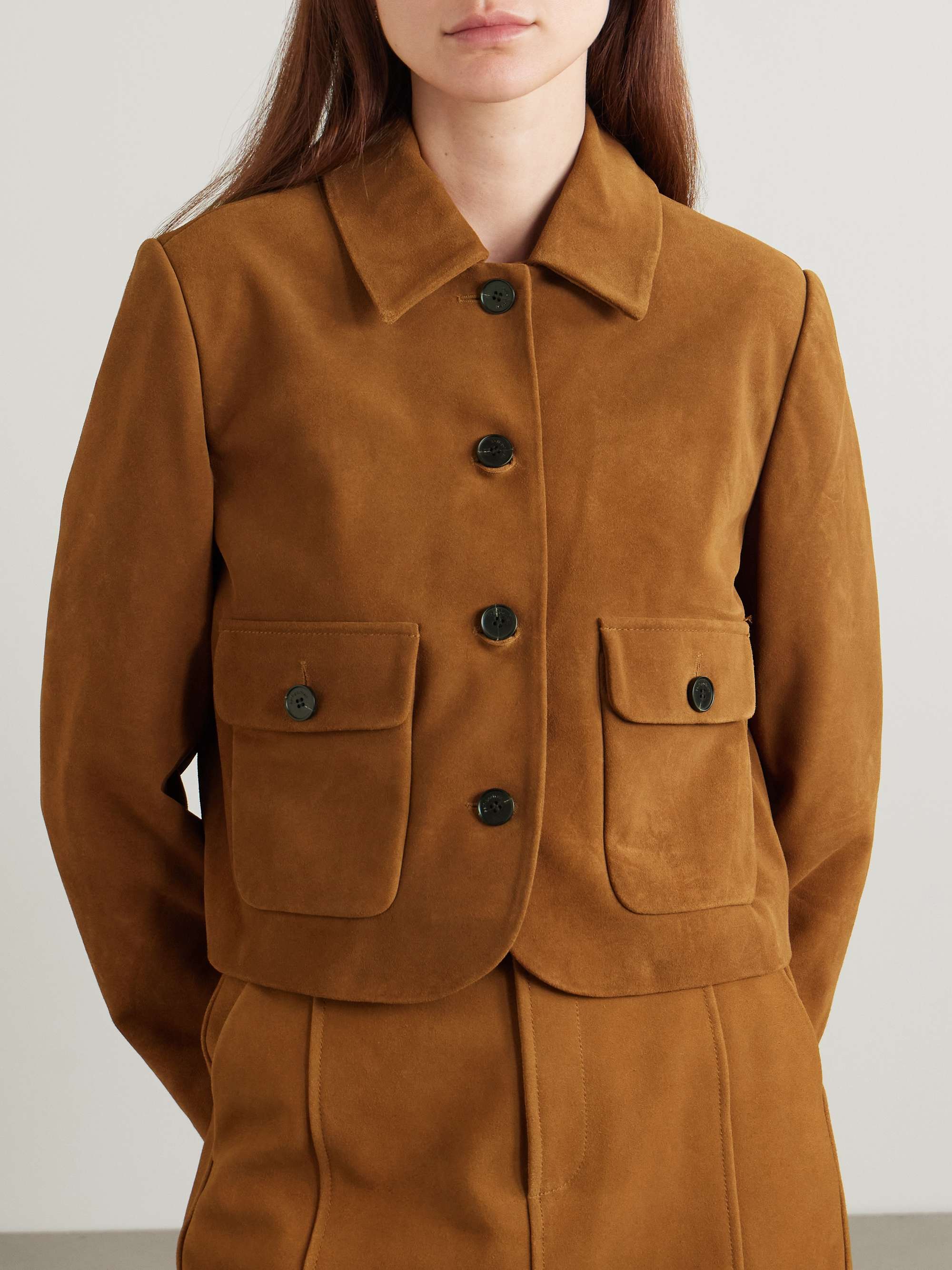 Cropped suede jacket view