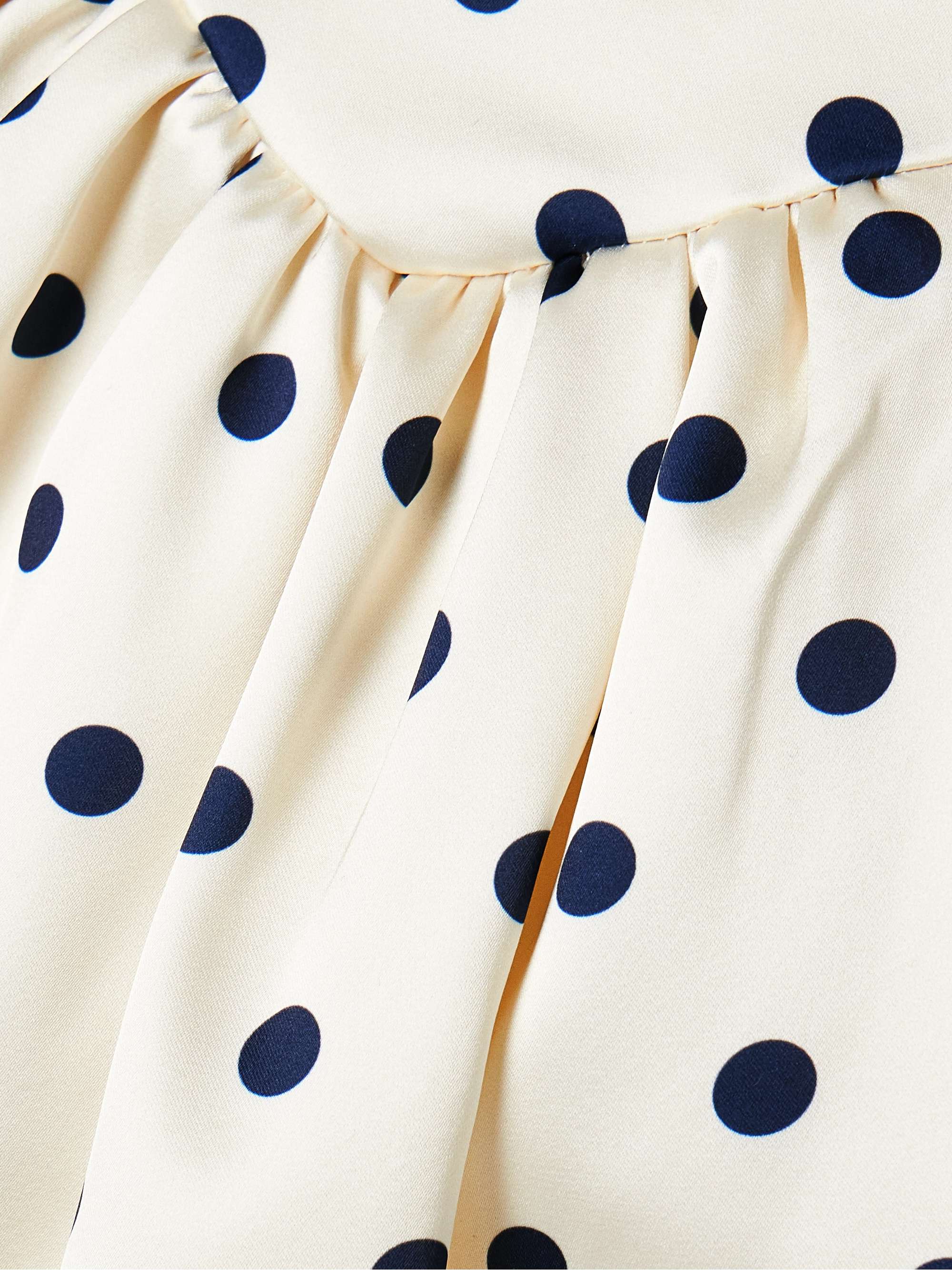 Pleated polka-dot duchesse-satin mini dress view