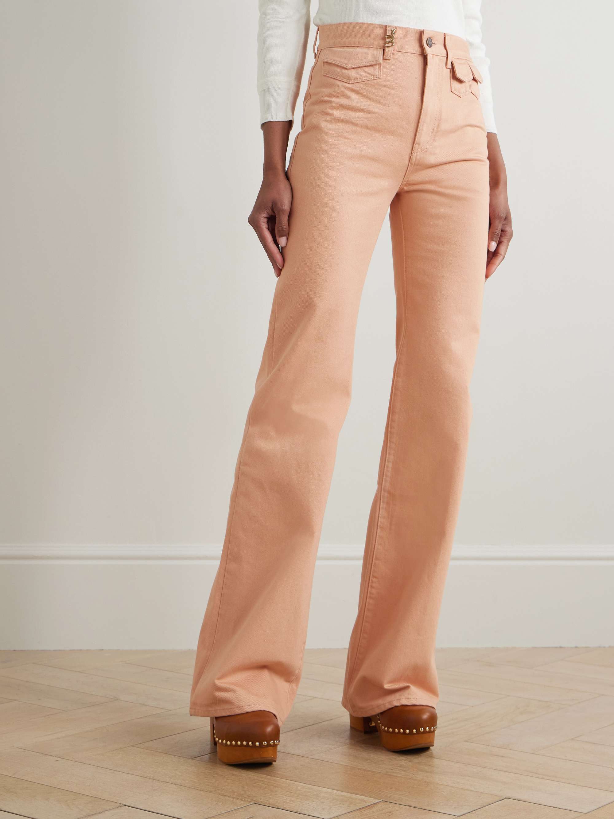 Embellished high-rise straight-leg jeans view