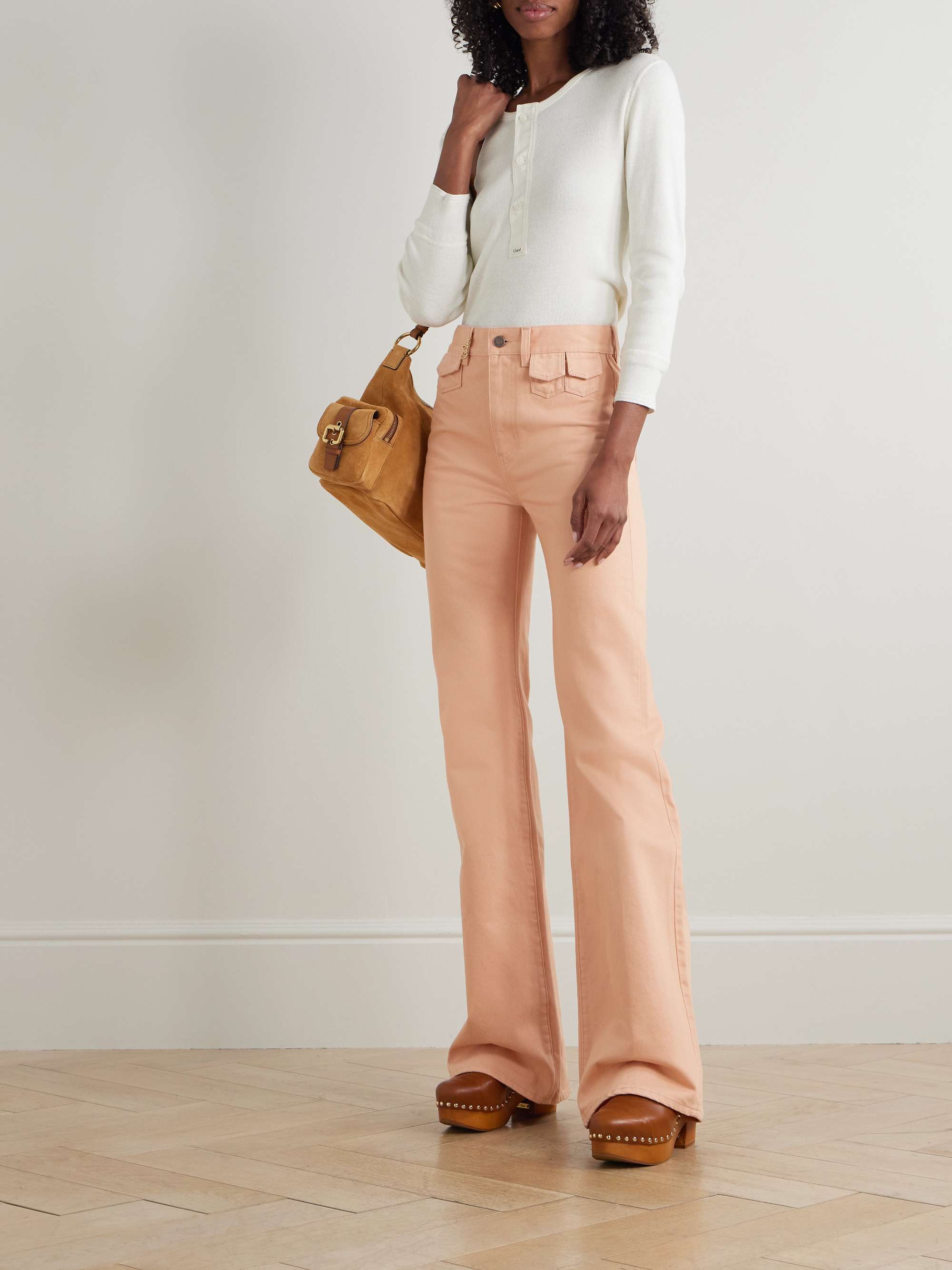 Embellished high-rise straight-leg jeans view