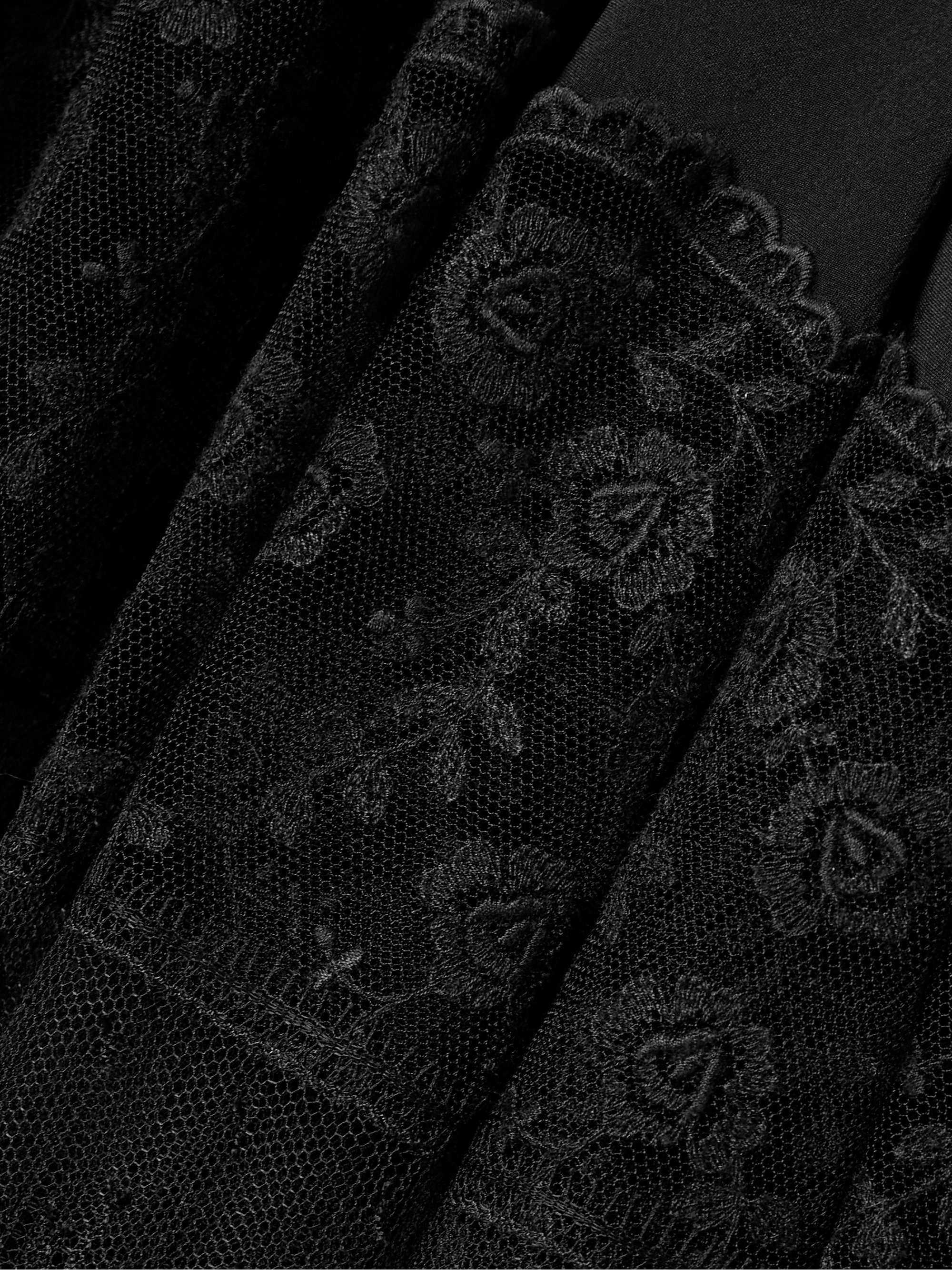 Lace-trimmed silk pants view