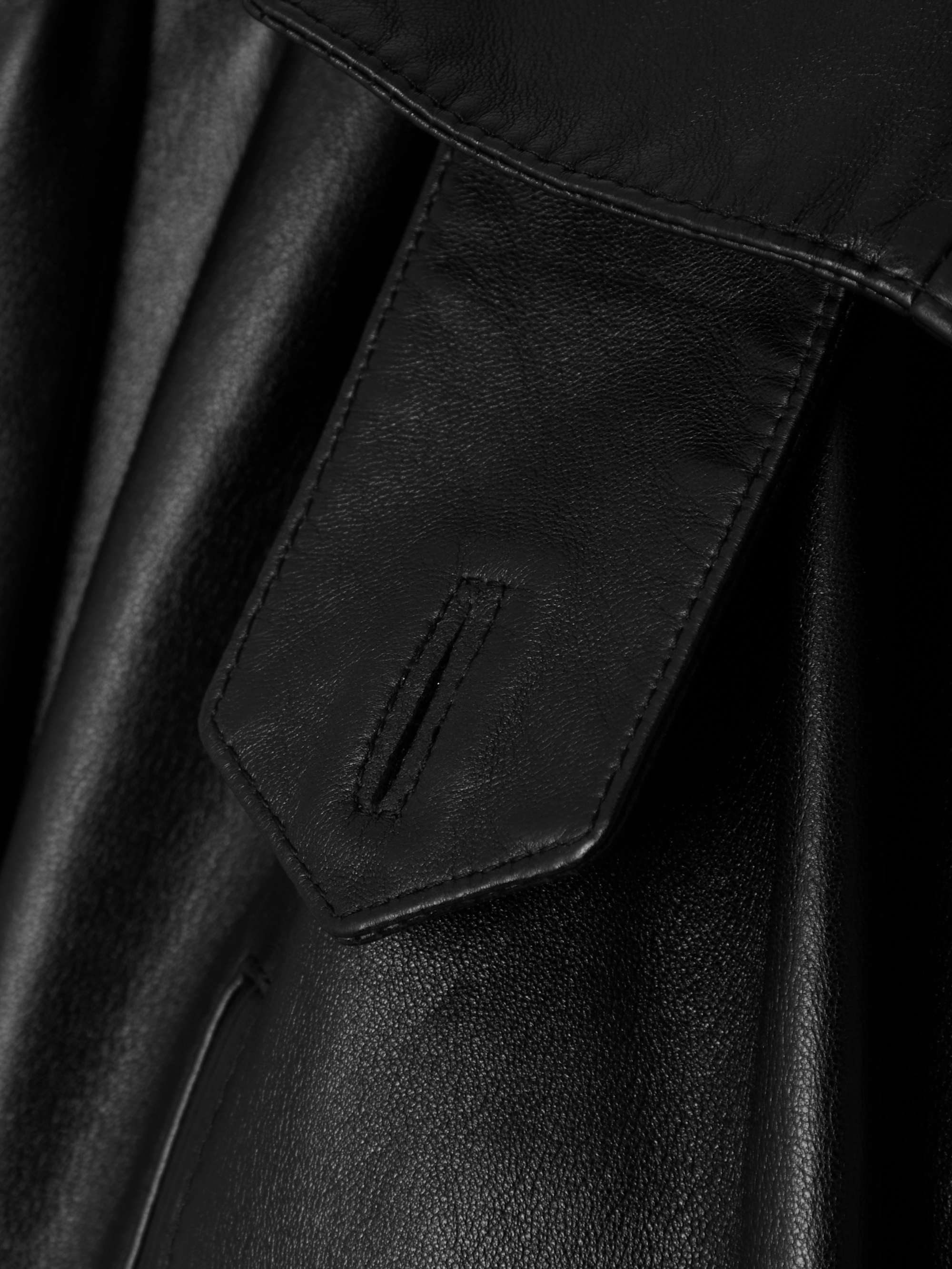 Gathered leather jacket view