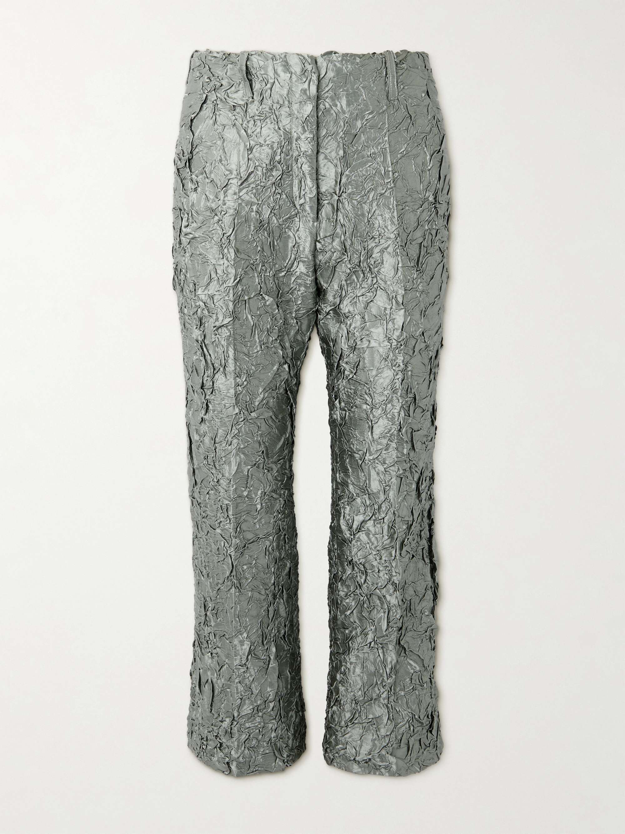 Paloma crinkled-satin straight-leg pants view