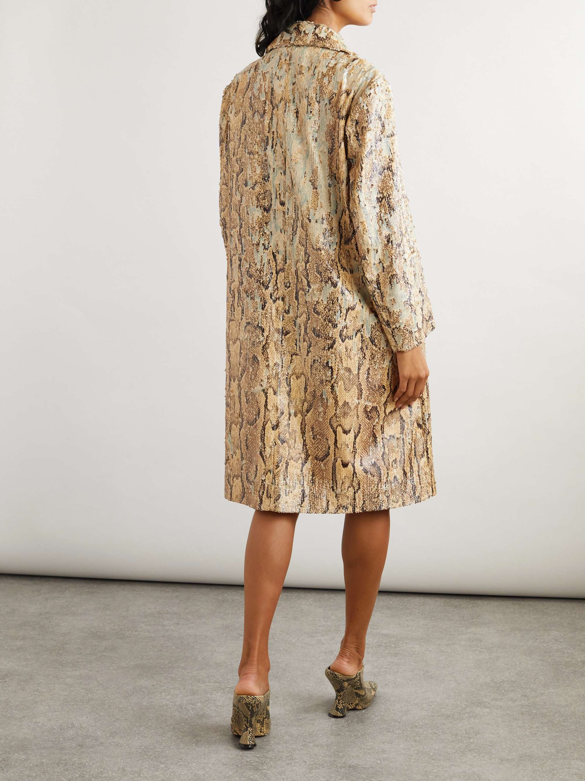 Snake-effect sequined cotton coat view