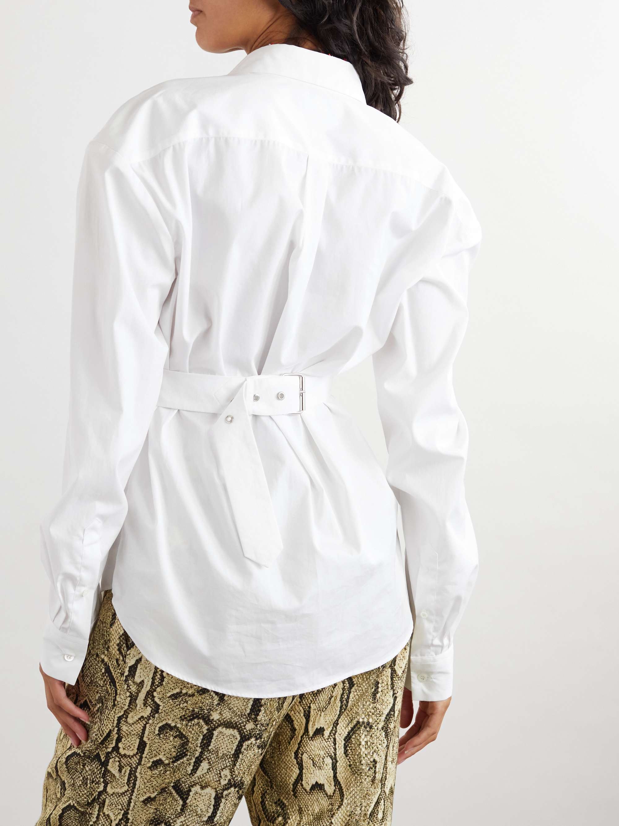 Buckle-embellished cotton-poplin shirt view