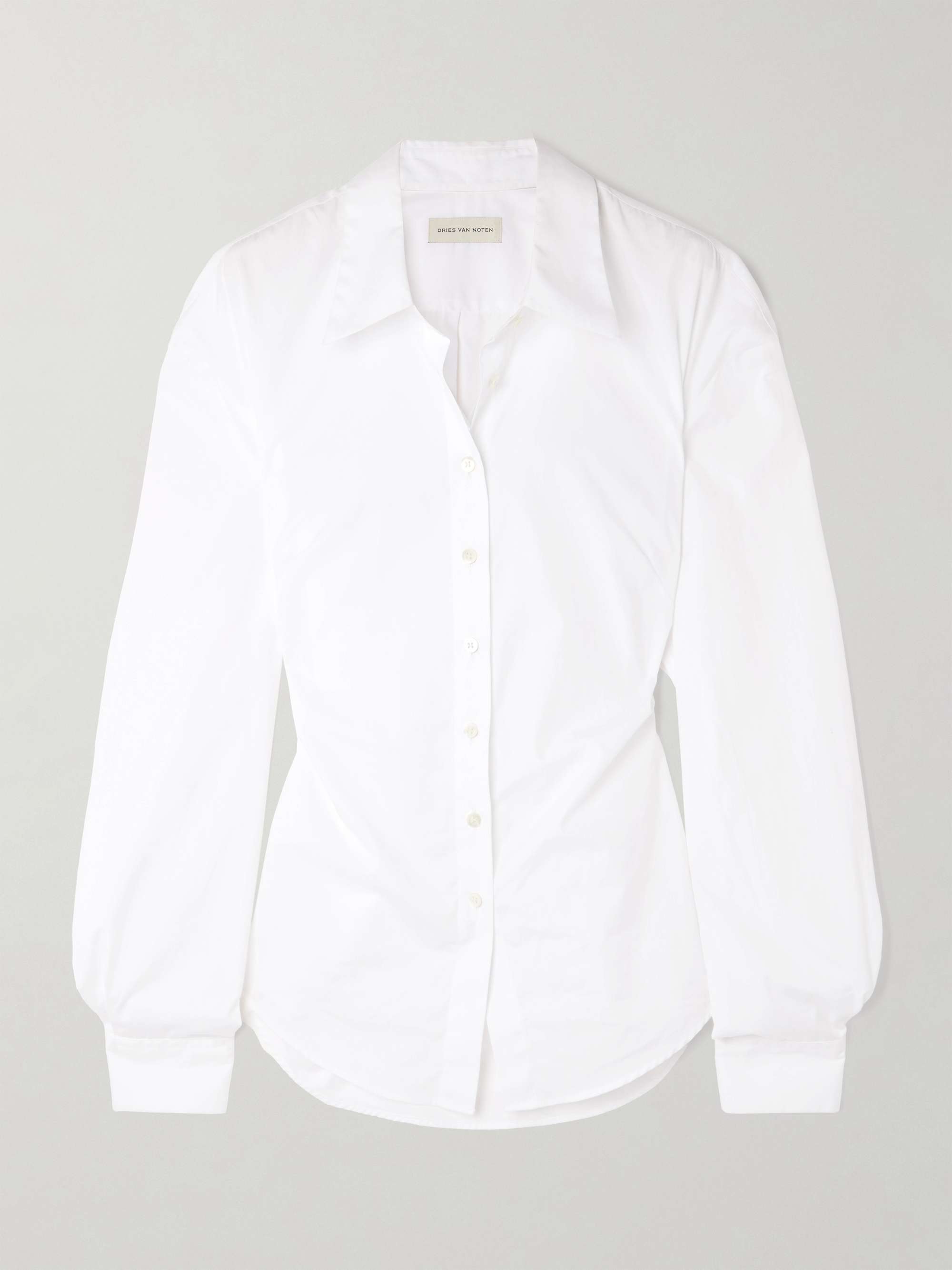 Buckle-embellished cotton-poplin shirt view