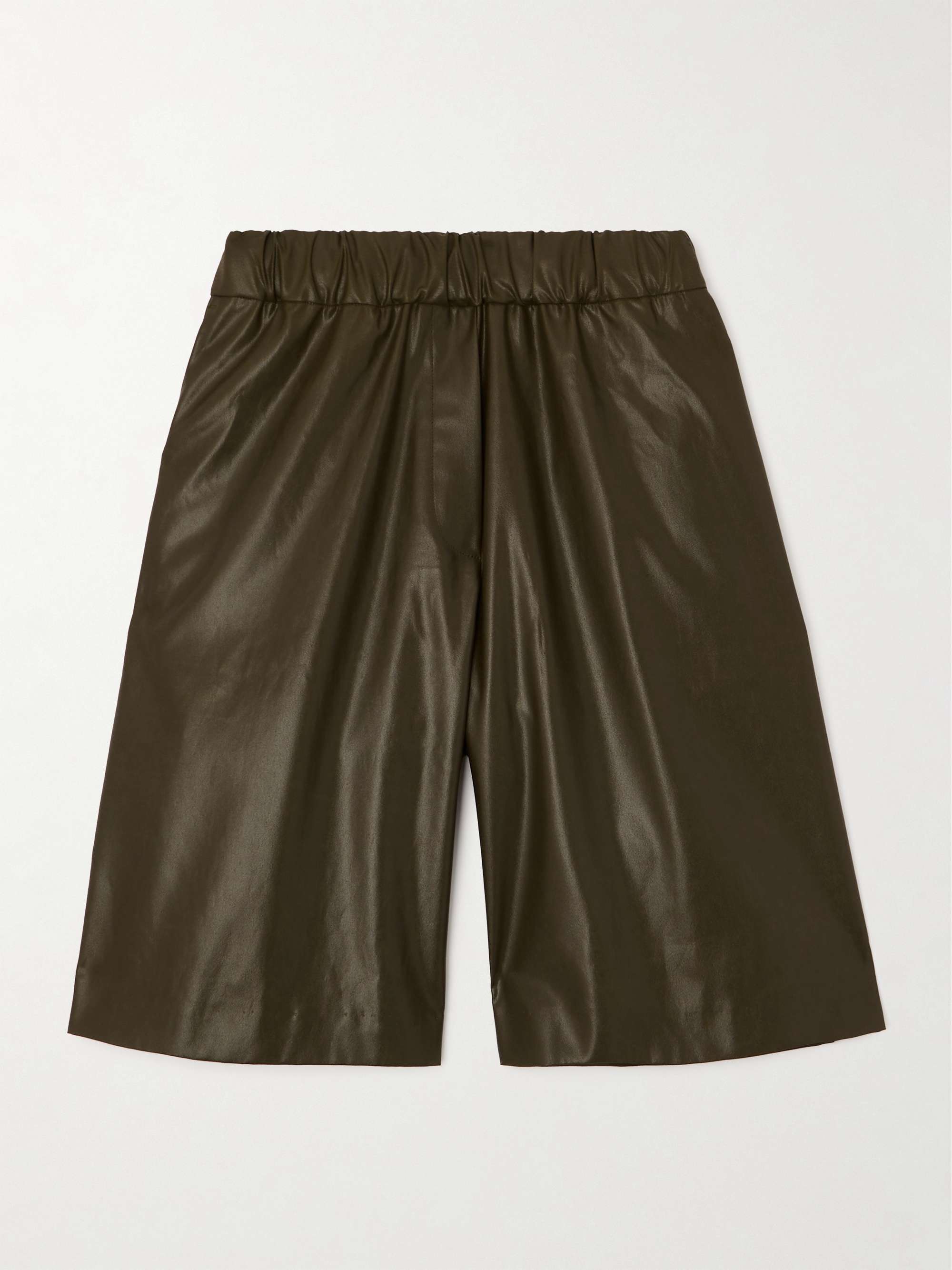 Faux leather shorts view
