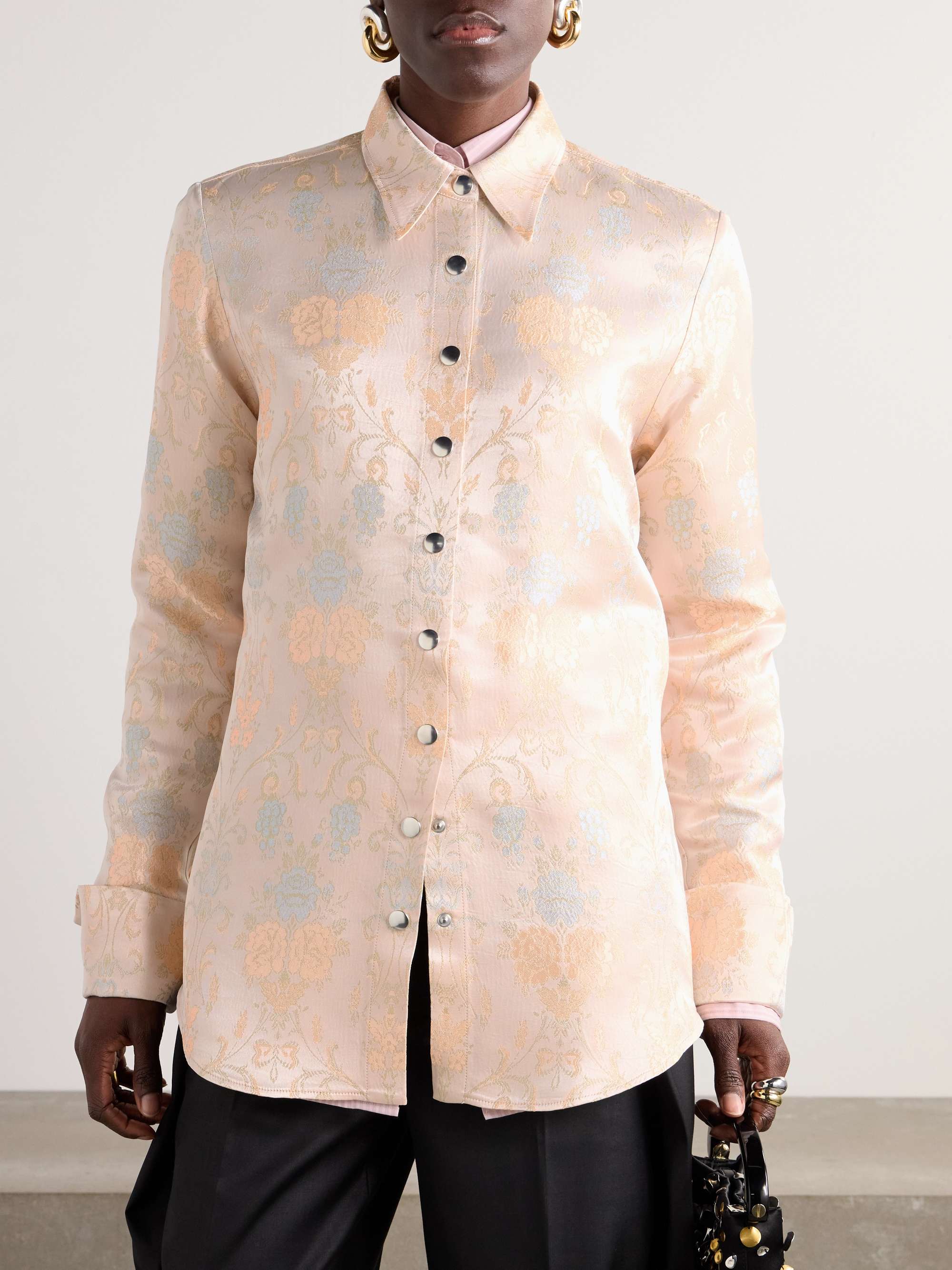 Satin-jacquard shirt view