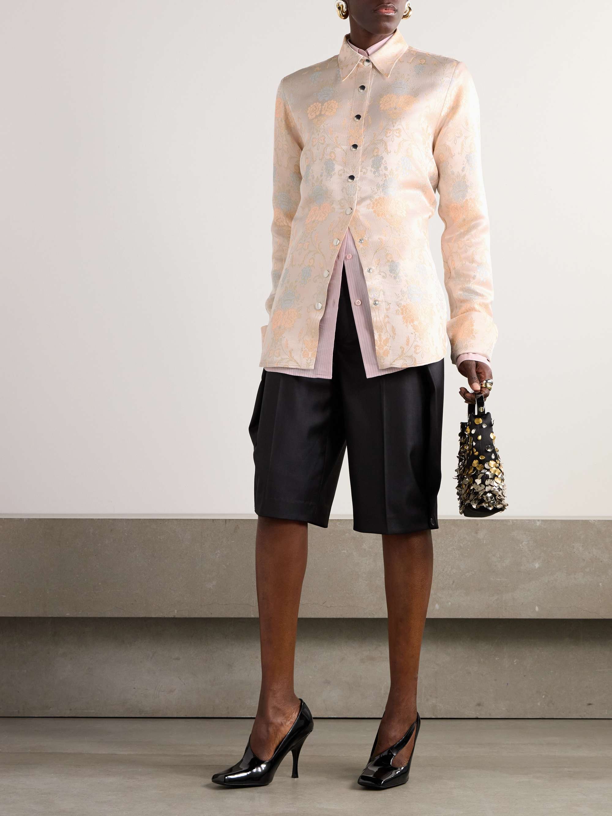 Satin-jacquard shirt view
