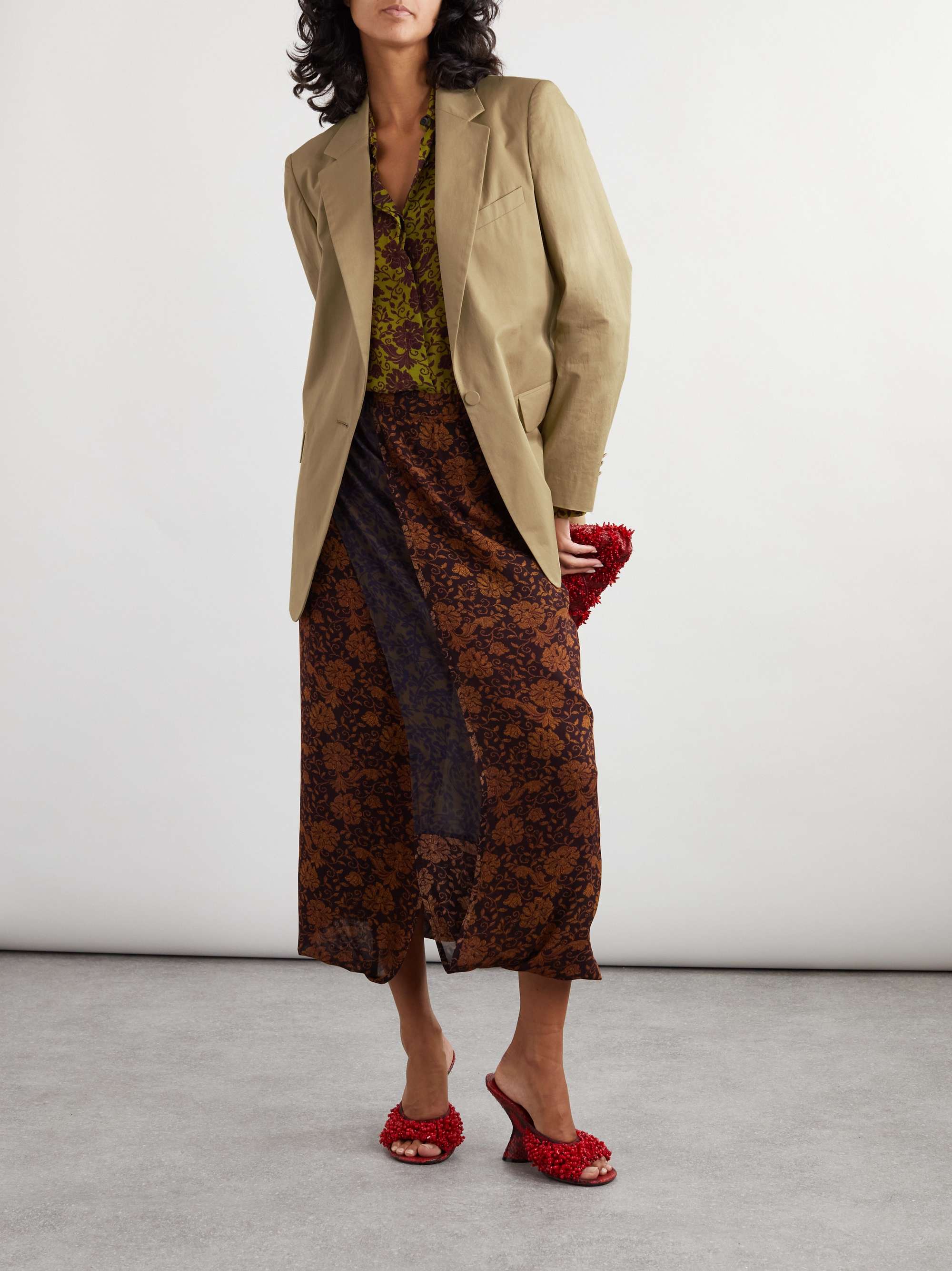 Oversized cotton-poplin blazer view