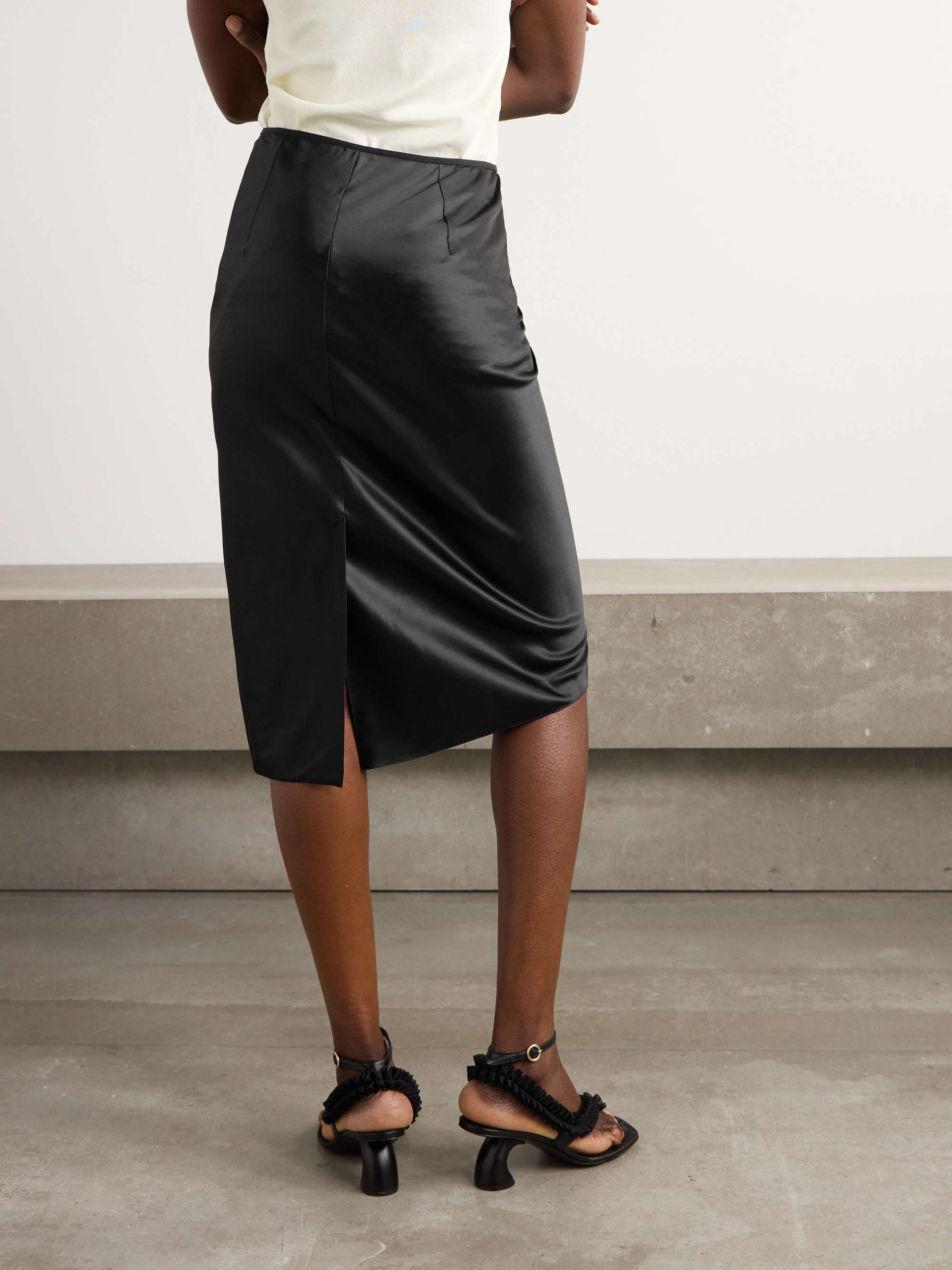 Stretch-silk satin skirt view