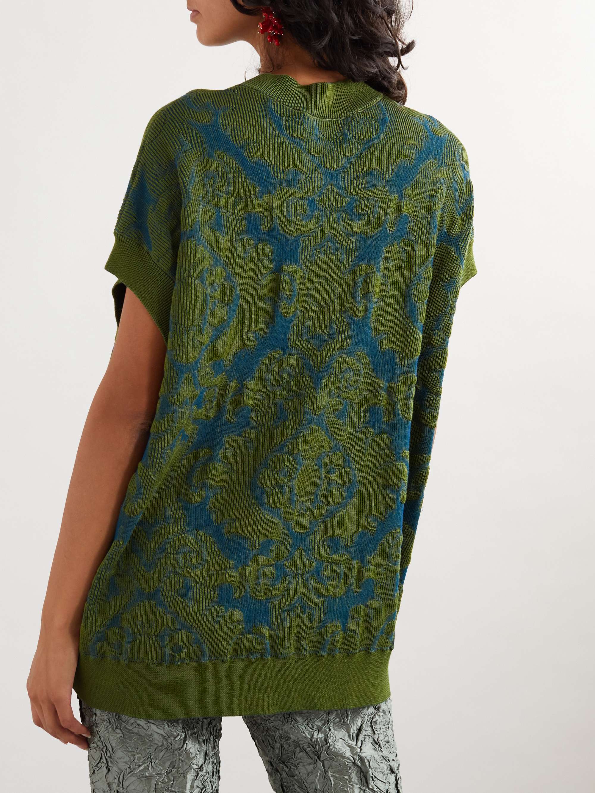 Cotton-blend jacquard sweater view