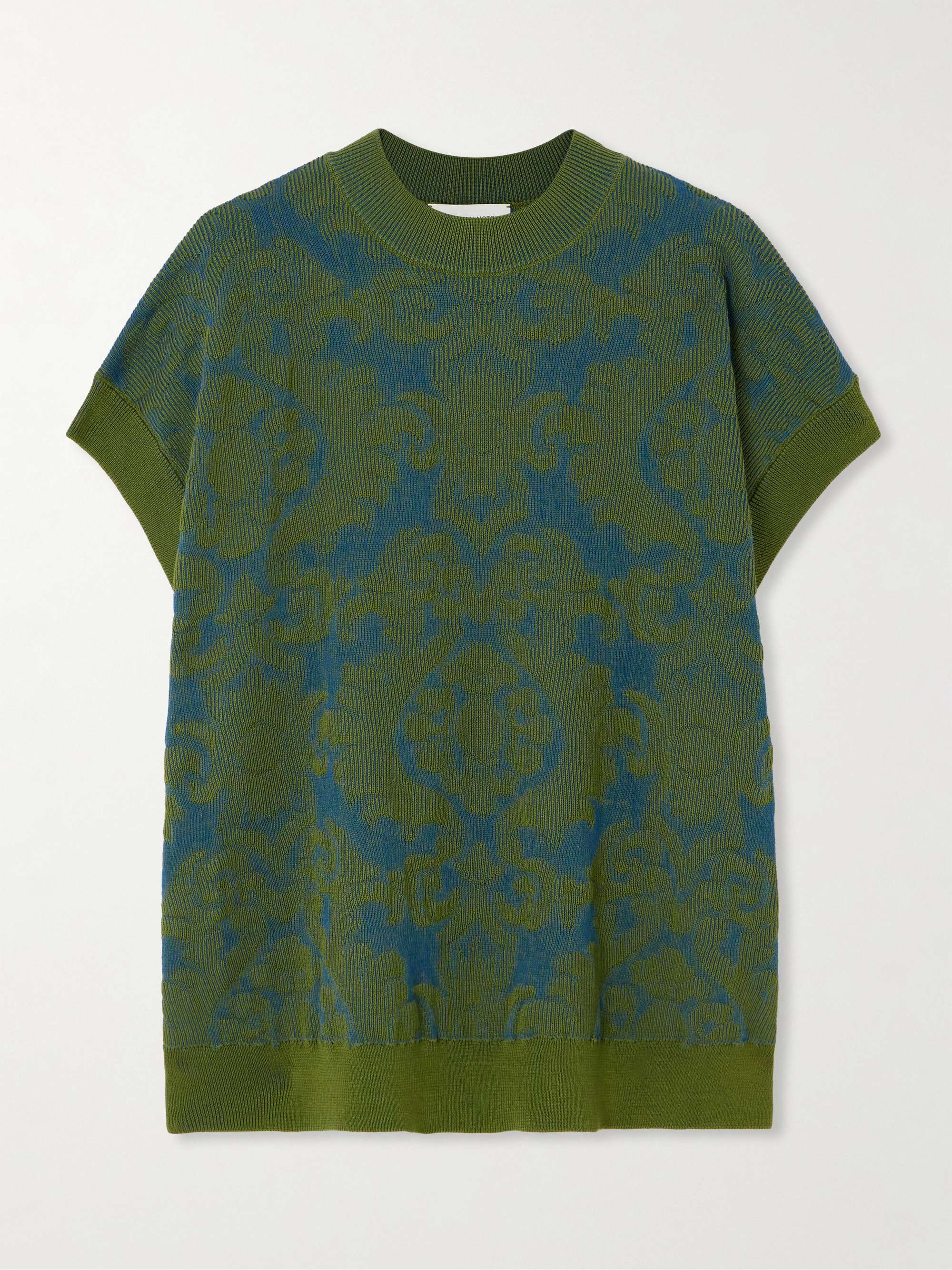 Cotton-blend jacquard sweater view