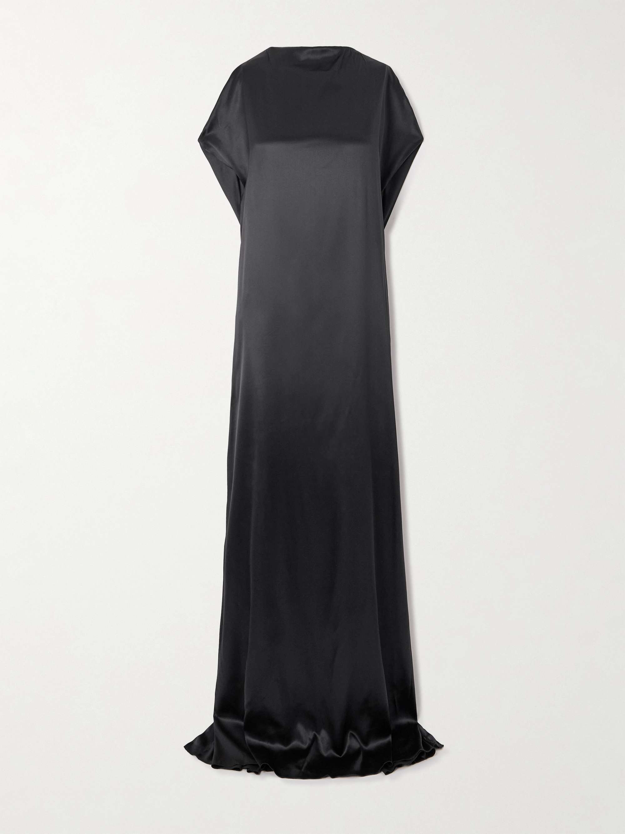 Open-back draped silk-blend satin gown view