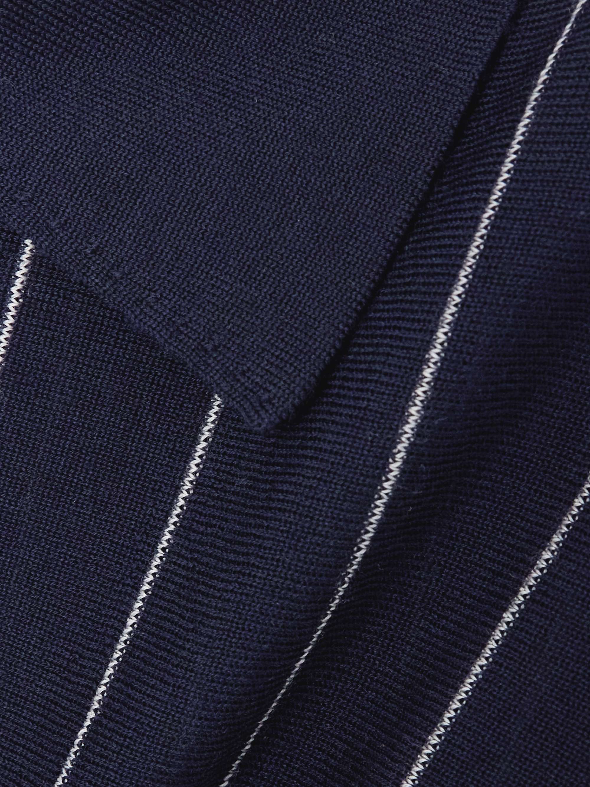 Pinstriped wool polo shirt view
