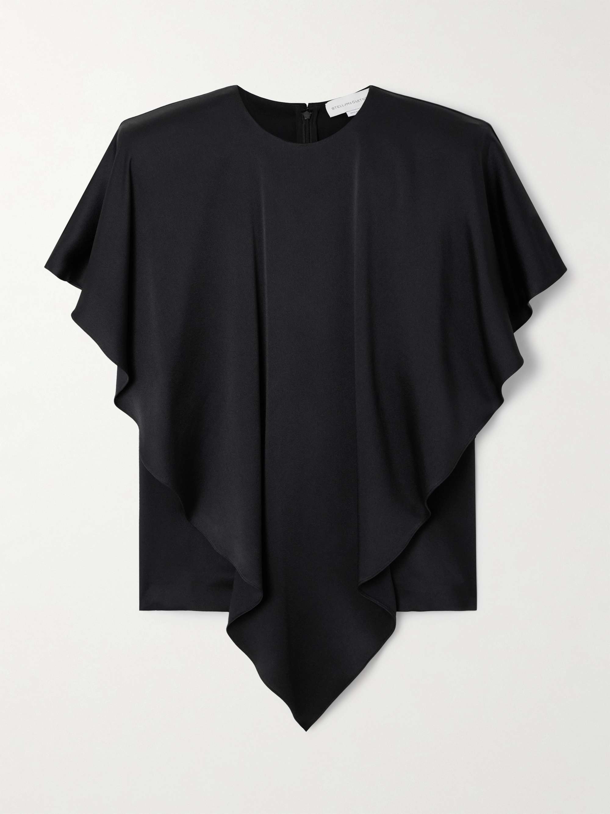 Asymmetric layered satin blouse view
