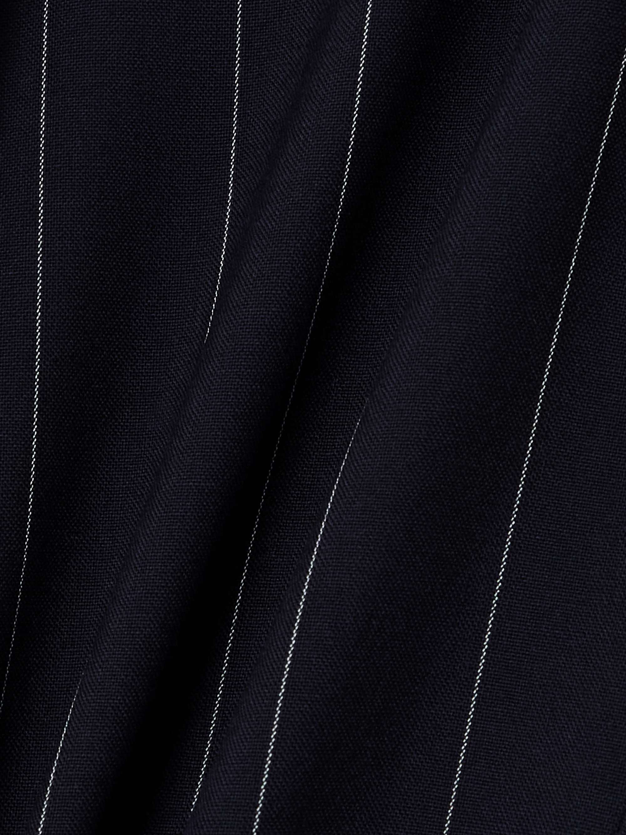 Paneled pinstriped wool-blend wide-leg pants view