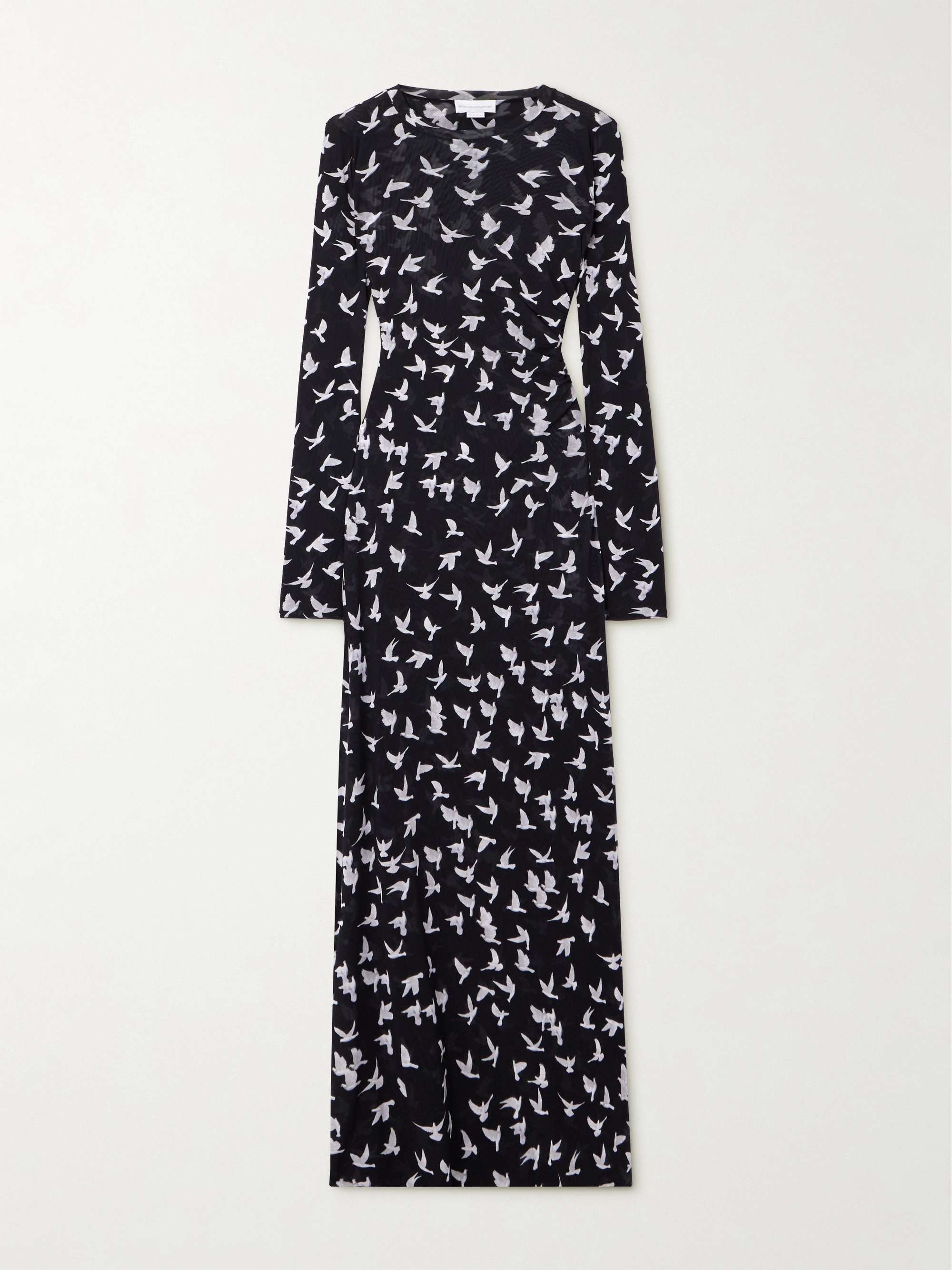 Printed stretch-tulle maxi dress view