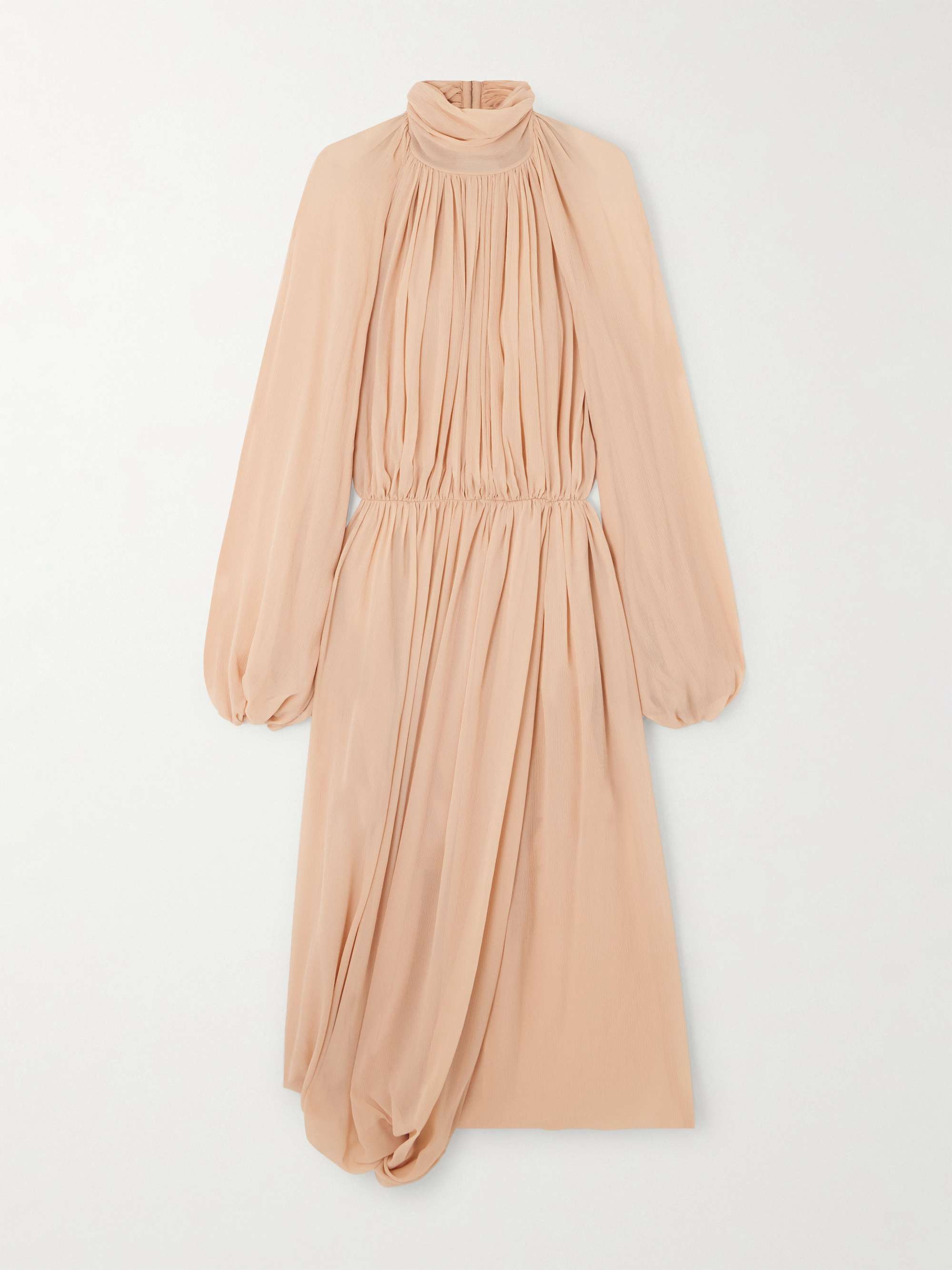 Open-back silk-crepon midi dress view