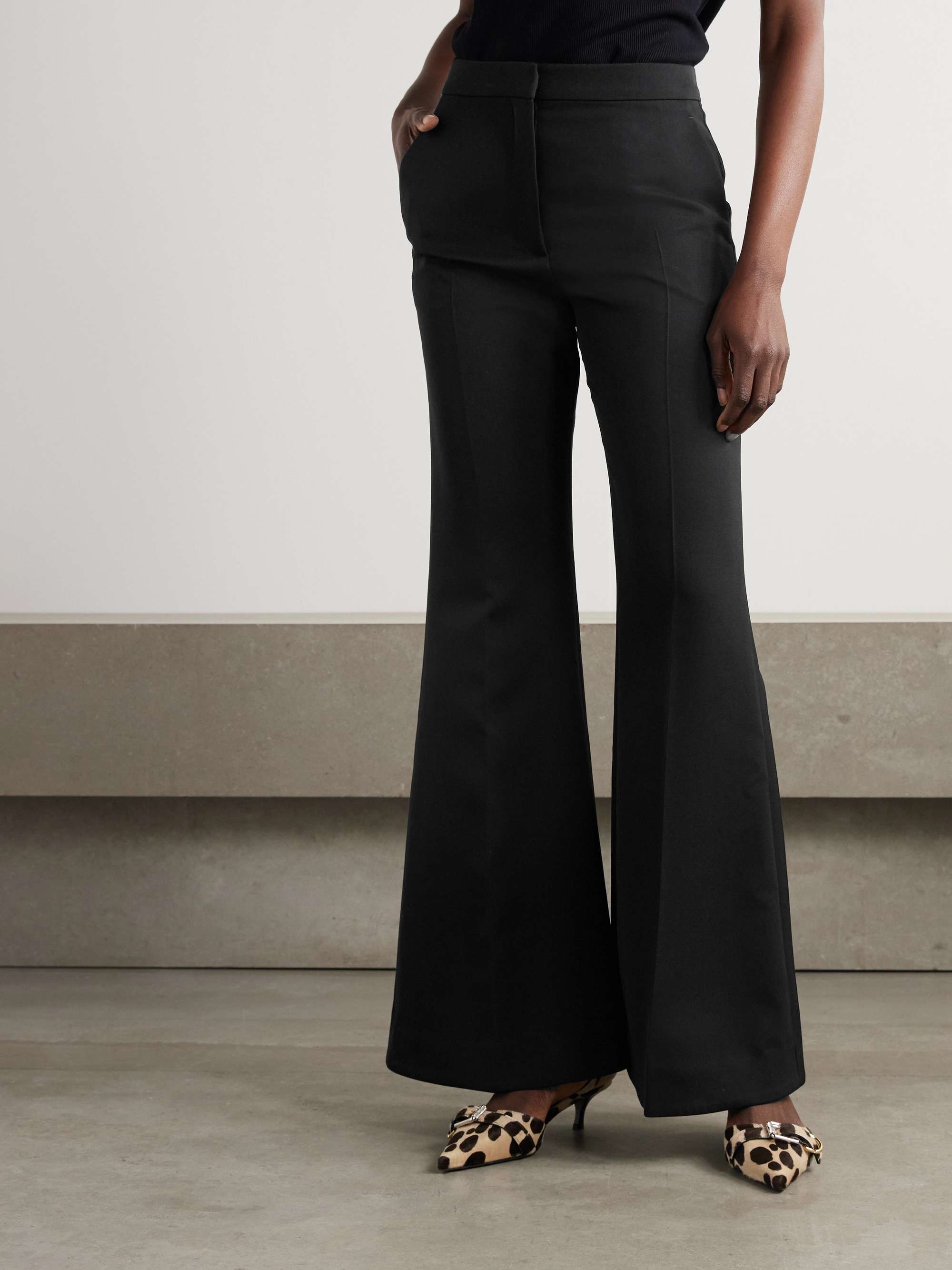 Wool-twill flared pants view