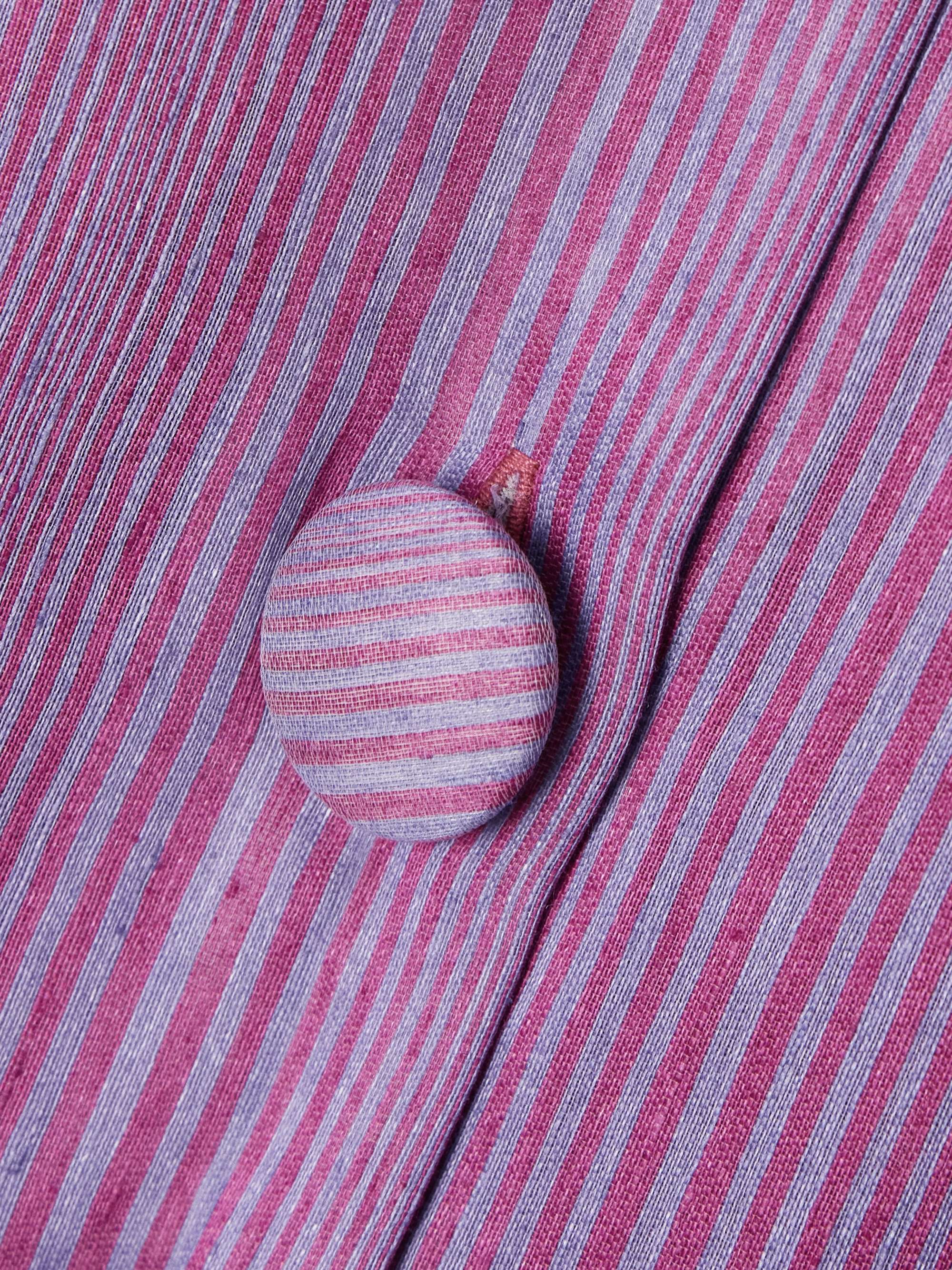 Irving striped linen-blend midi skirt view