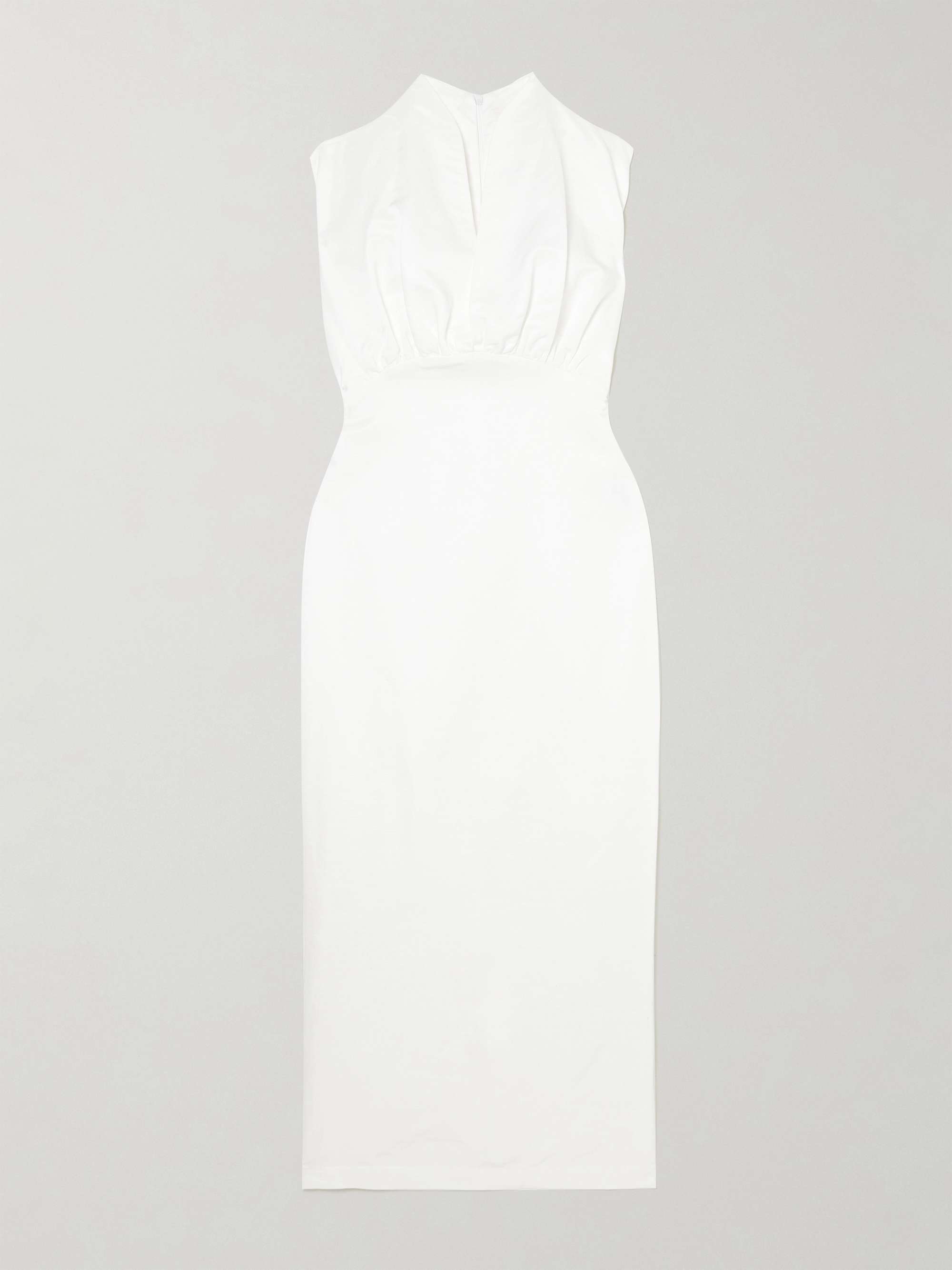 Paz gathered textured-woven midi dress view