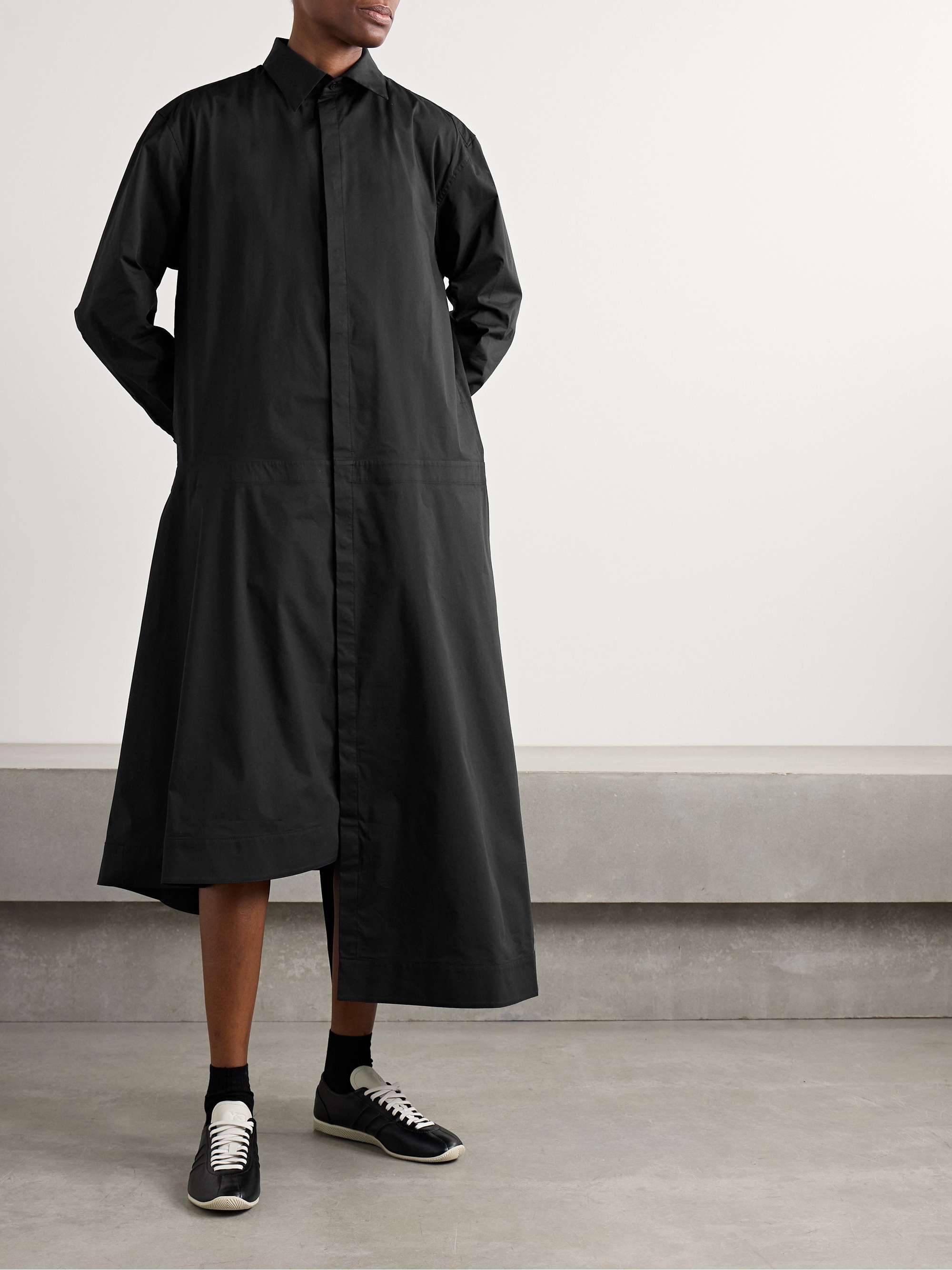 + Y3 cotton-blend poplin maxi shirt dress view