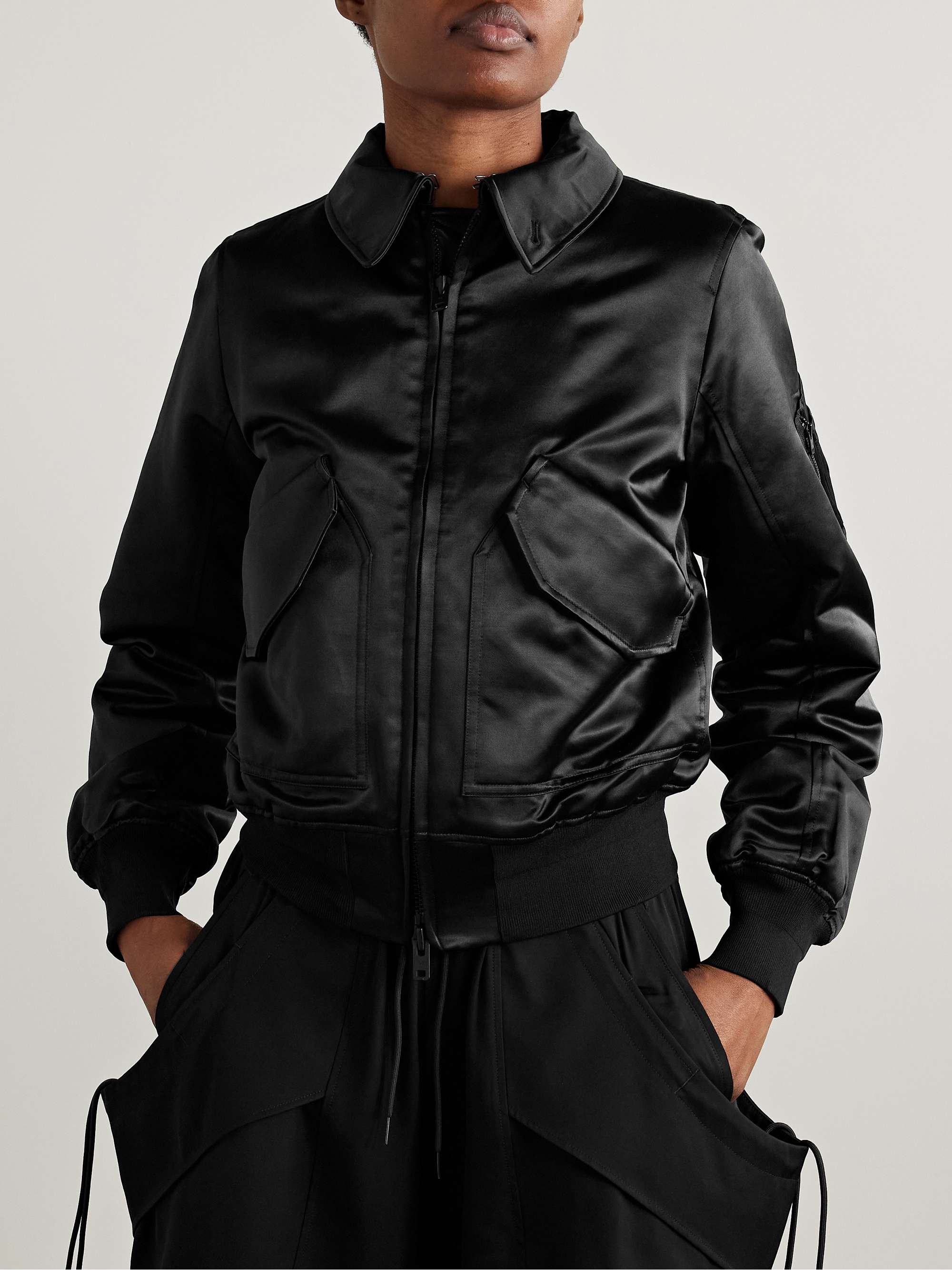 + Y-3 padded satin bomber jacket view